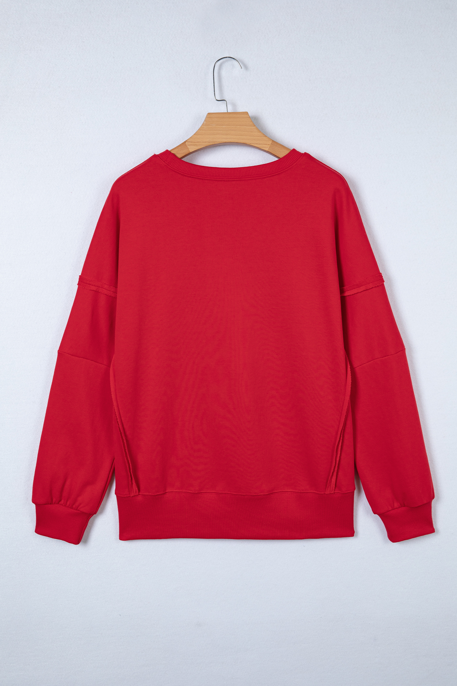 Racing Red Holly Jolly Embroidered Graphic Baggy Sweatshirt