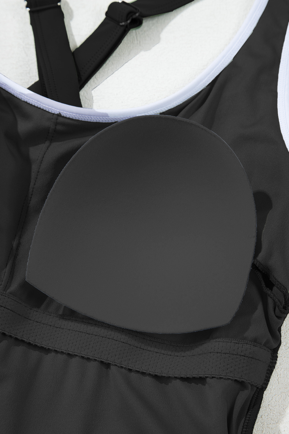 Bright Pink Contrast Edge Ruffled High Waist One Piece Swim Dress