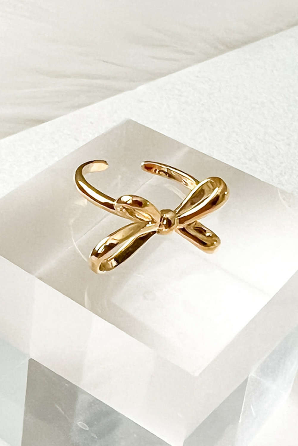 Gold Plated Alloy Half Open Bow Ring
