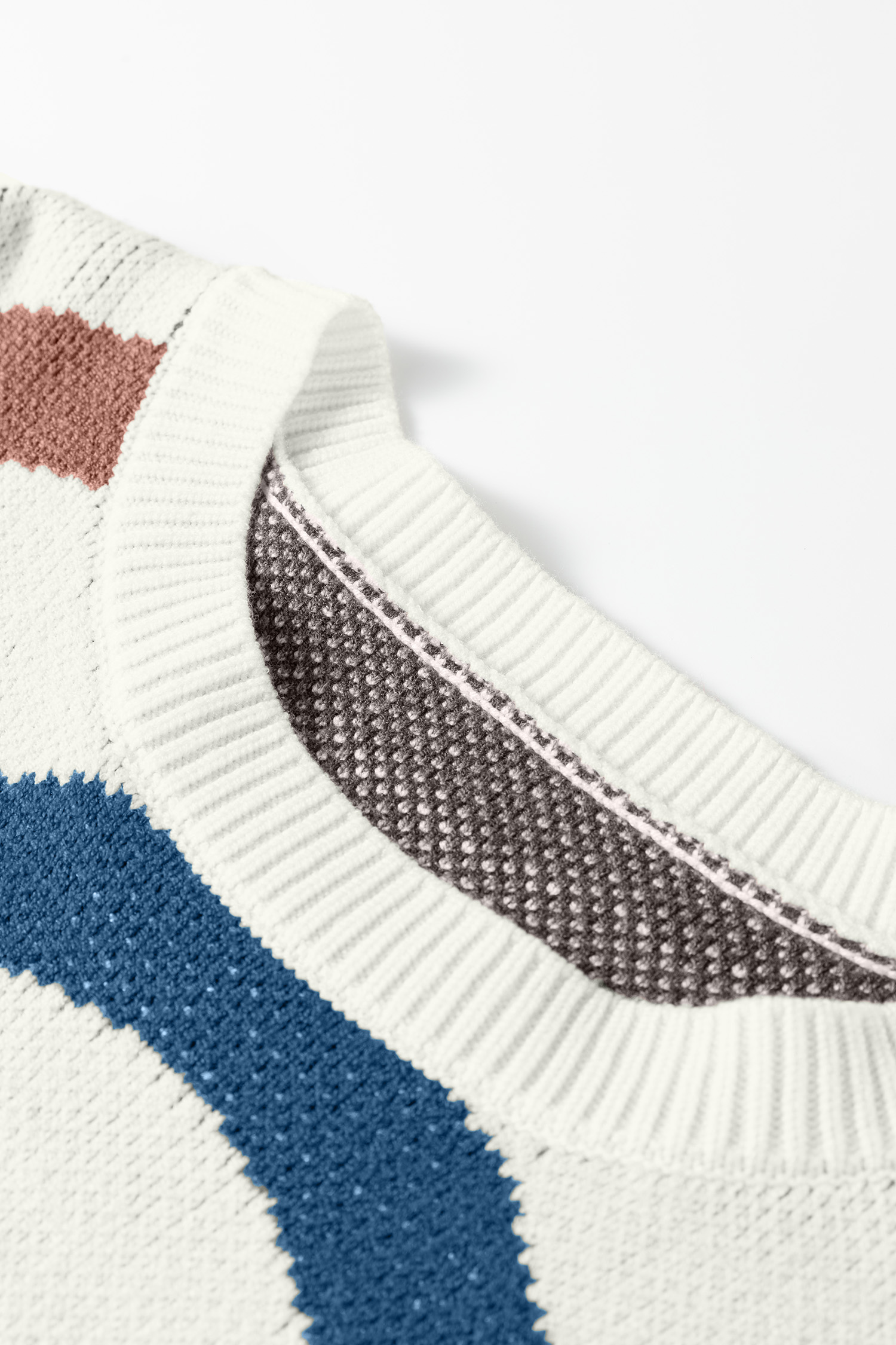 Multicolour Retro Wave Print Western Sweater