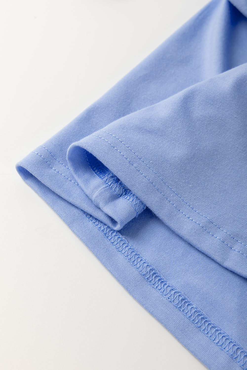 Apricot Flower Patched Exposed Stitching Trim Crew Neck Loose Tee