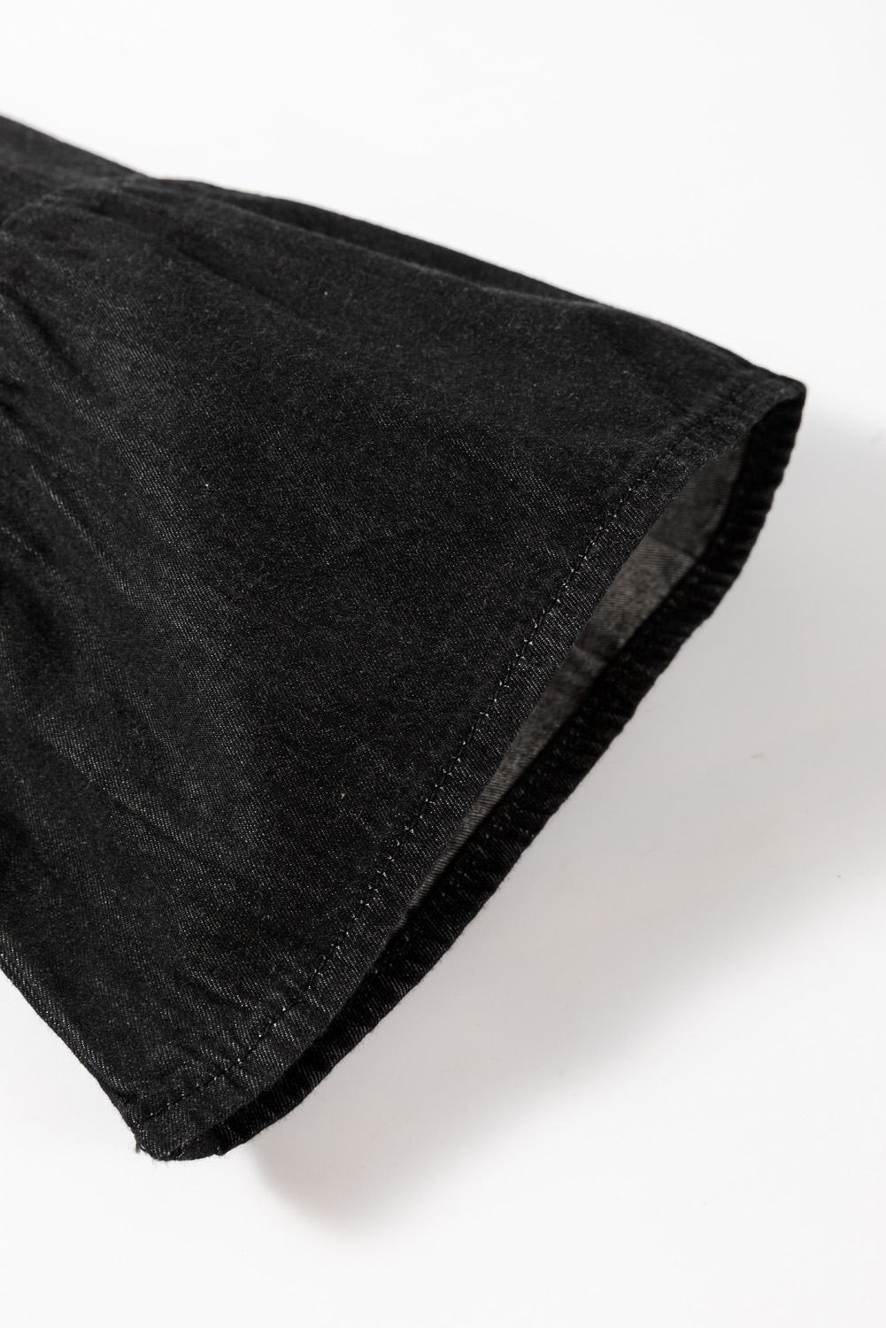 Sky Blue Chambray Ruffled 3/4 Sleeve Tiered Split V Neck Mini Dress