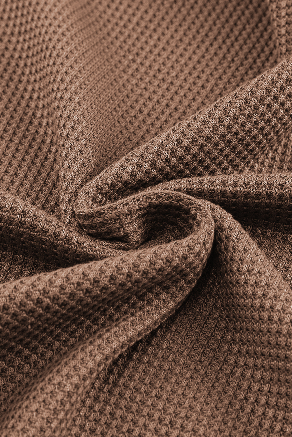 Smoke Gray Textured Round Neck Long Sleeve Top