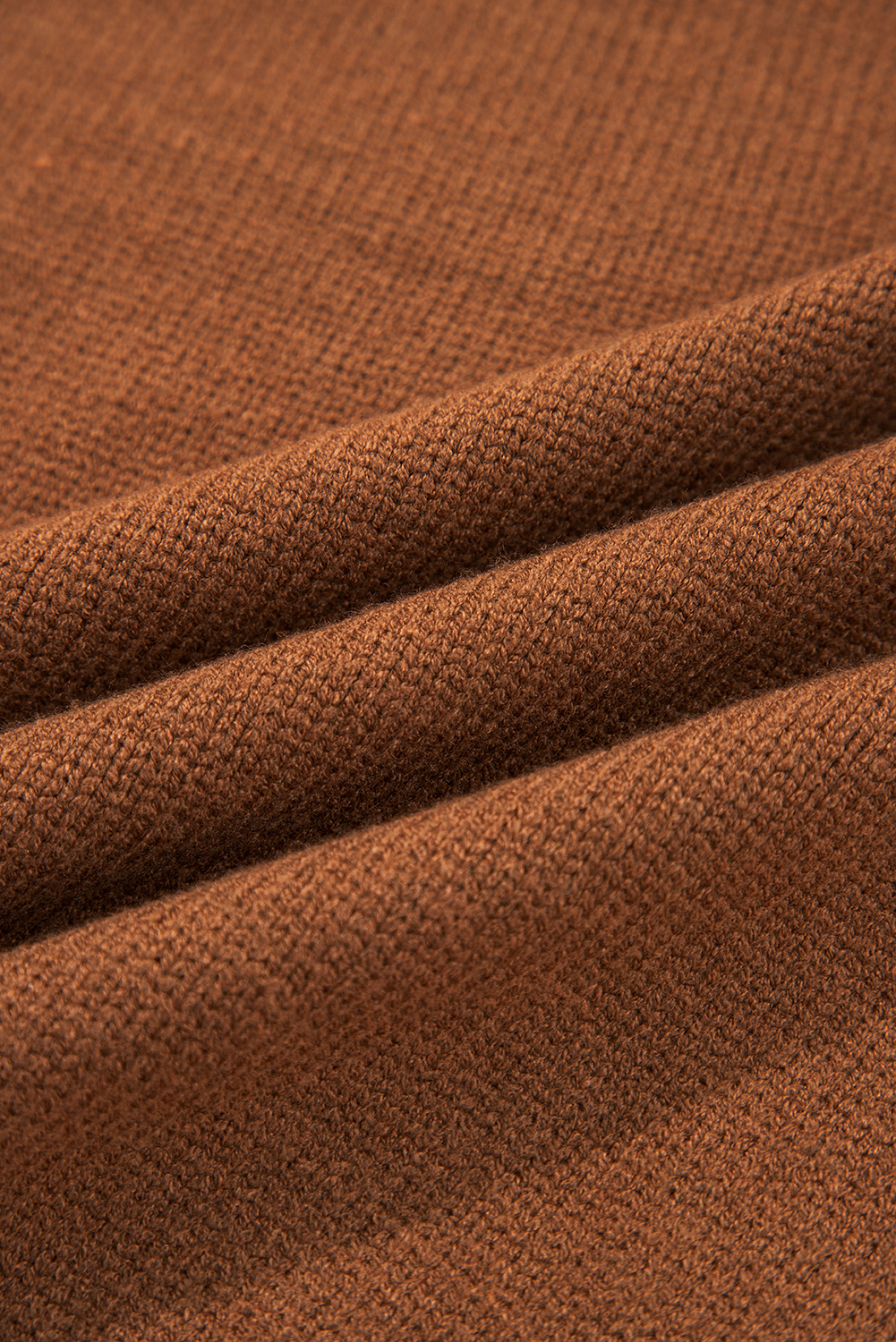 Racing Red Collared V Neck Ribbed Edge Sexy Elegant Sweater