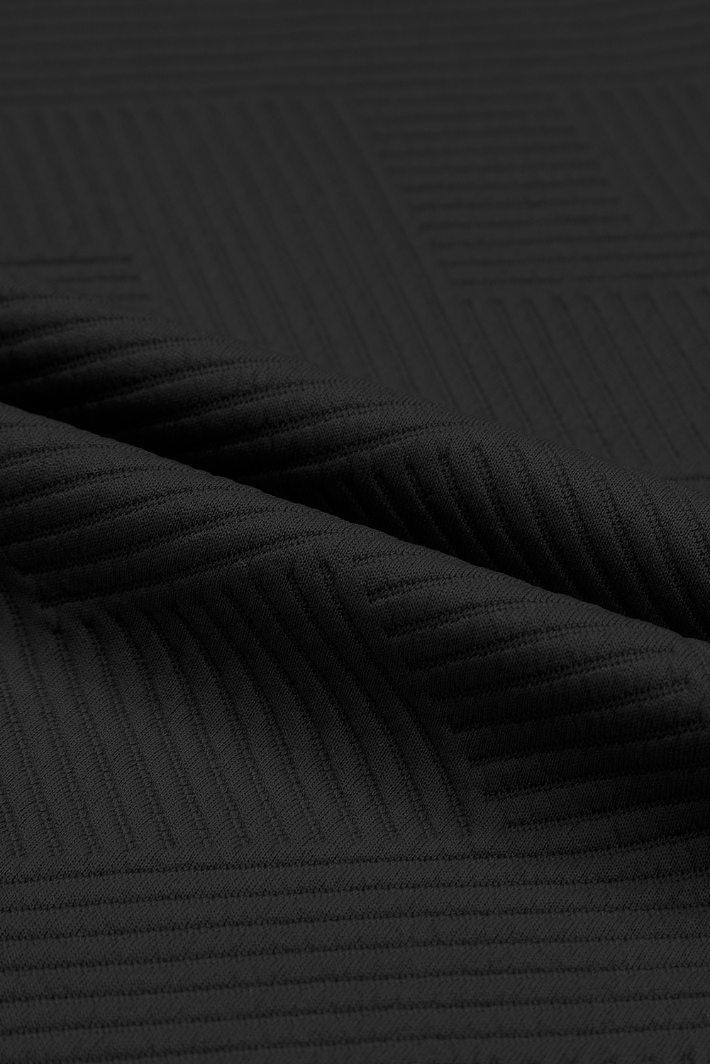 Dark Green Textured Loose Fit T Shirt and Drawstring Pants Set