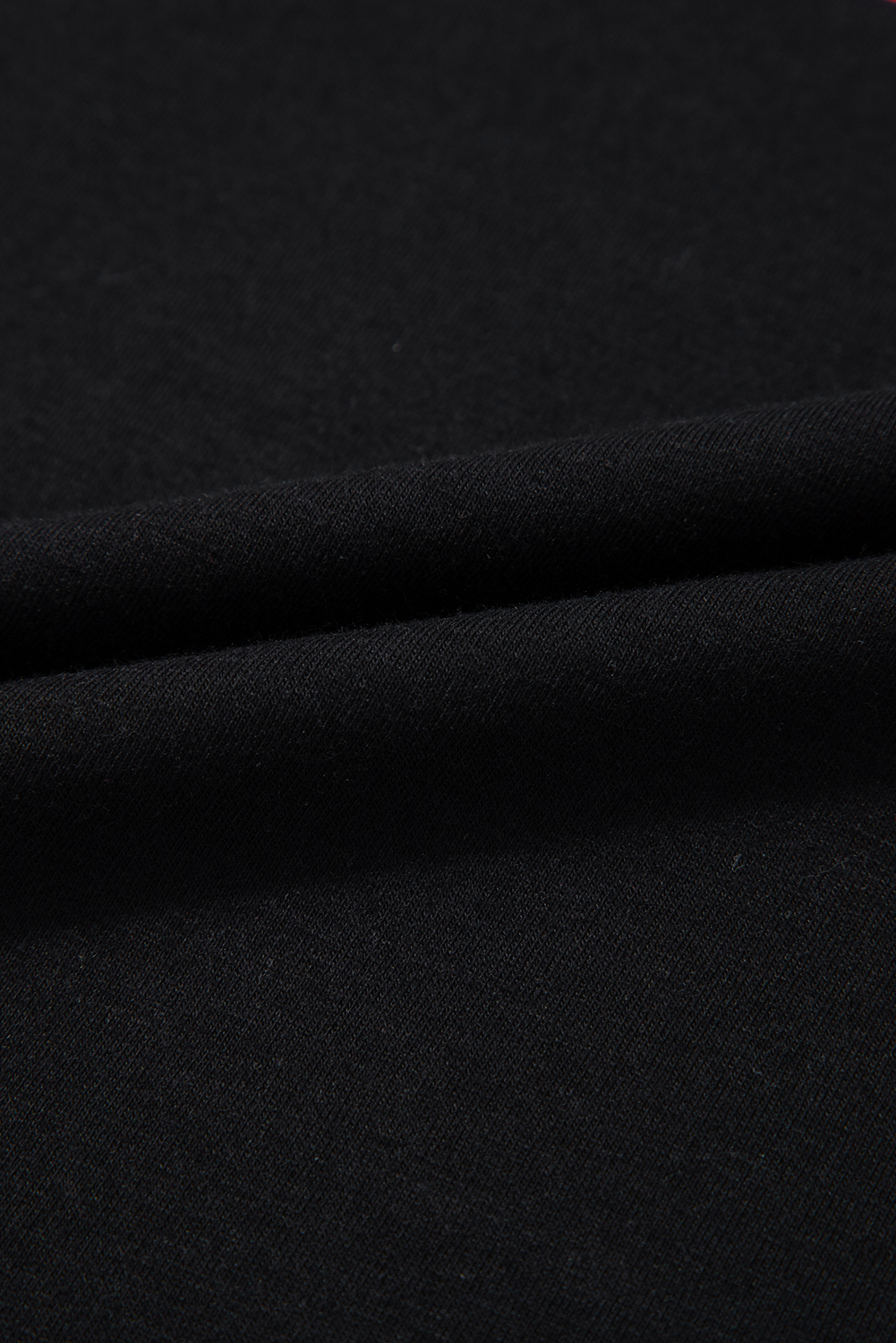 Black MAMA Letter Graphic Neon T Shirt