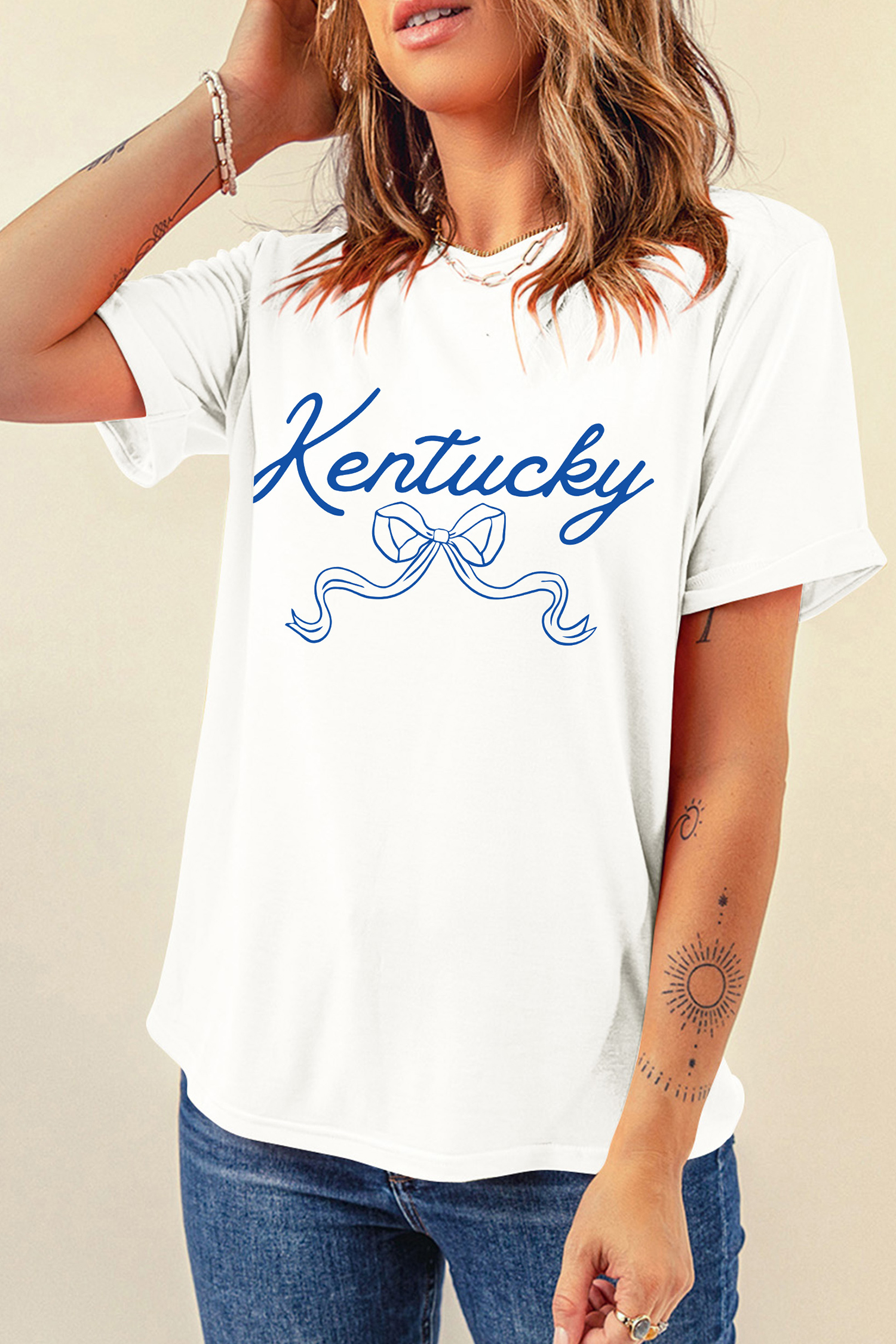Green Camouflage KENTUCKY Crew Neck Summer Top