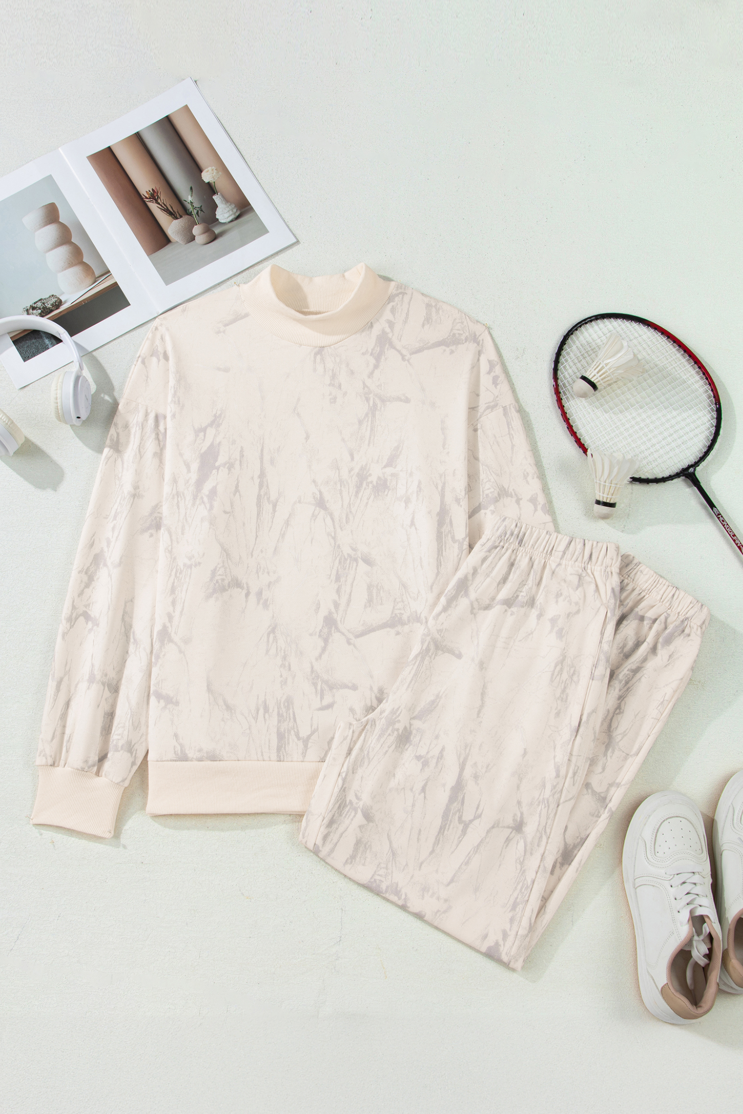 Pink Camo Print Jogger Pants Set