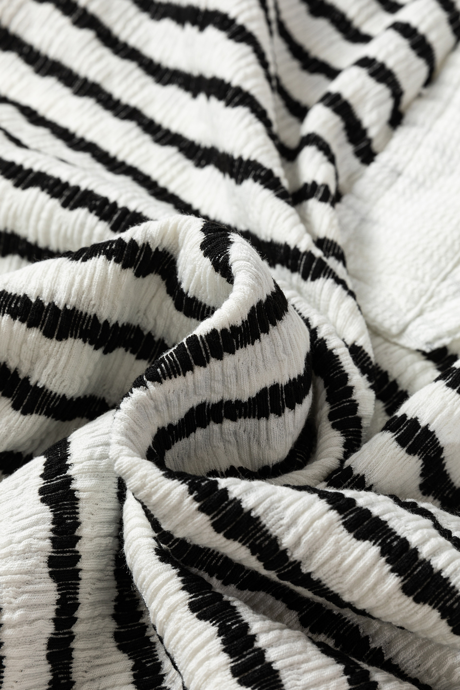 Khaki Stripe Textured Hooded V Neck Casual Long Sleeve Top