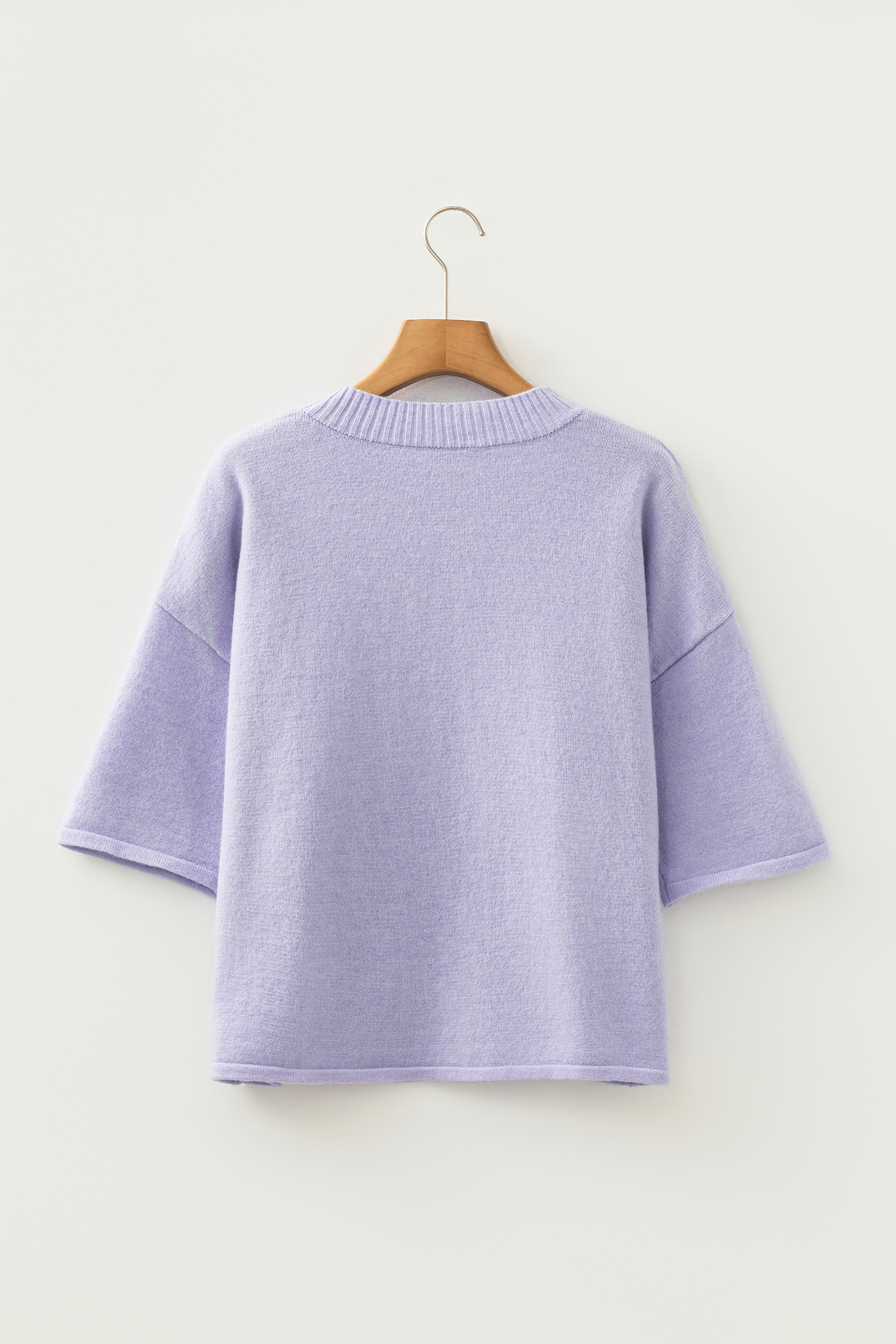 Lavendula 3/4 Sleeve Boxy Knit Button Down Sweater Cardigan