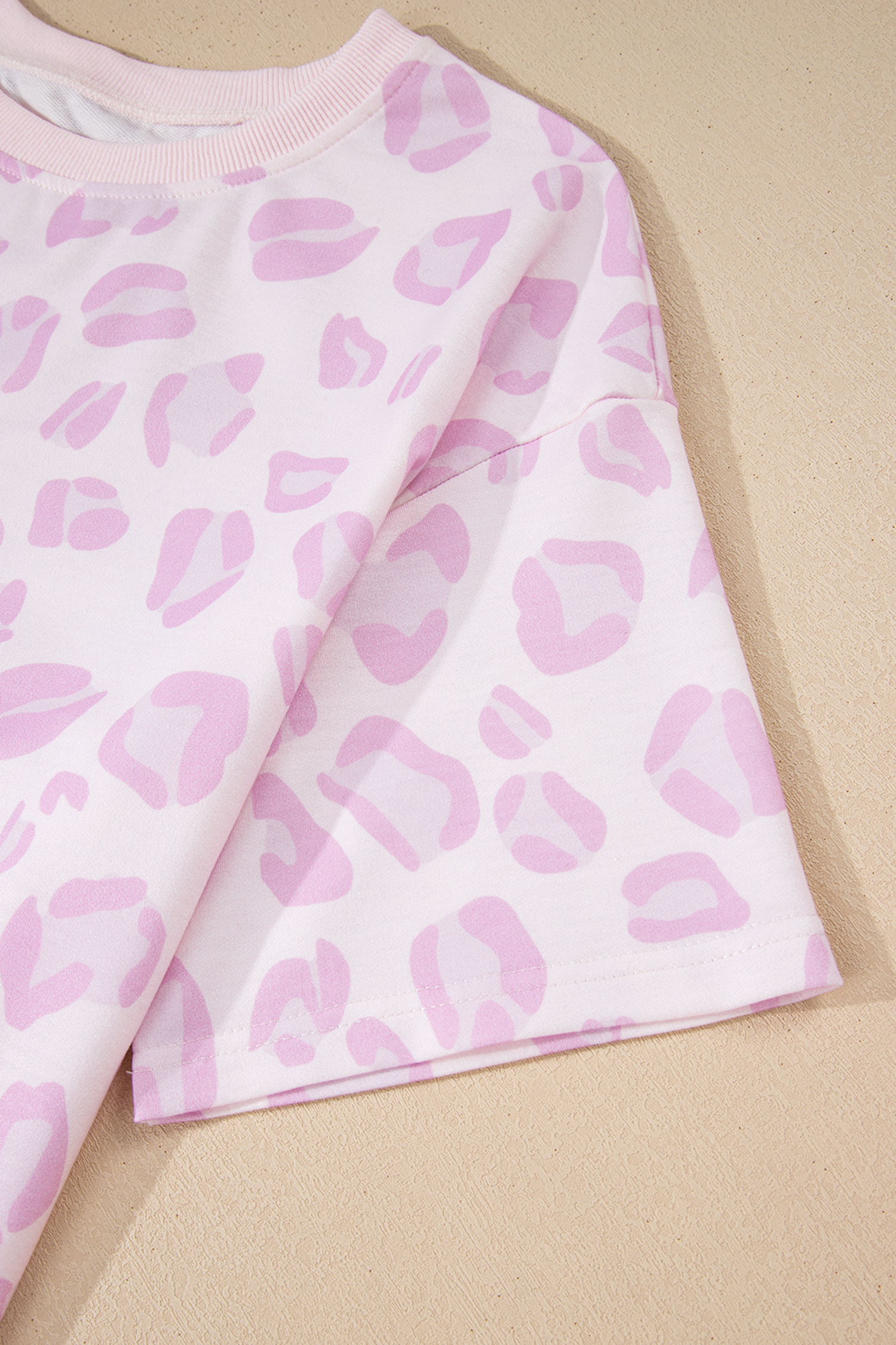 Pink Leopard Two Piece Top and Pants Set