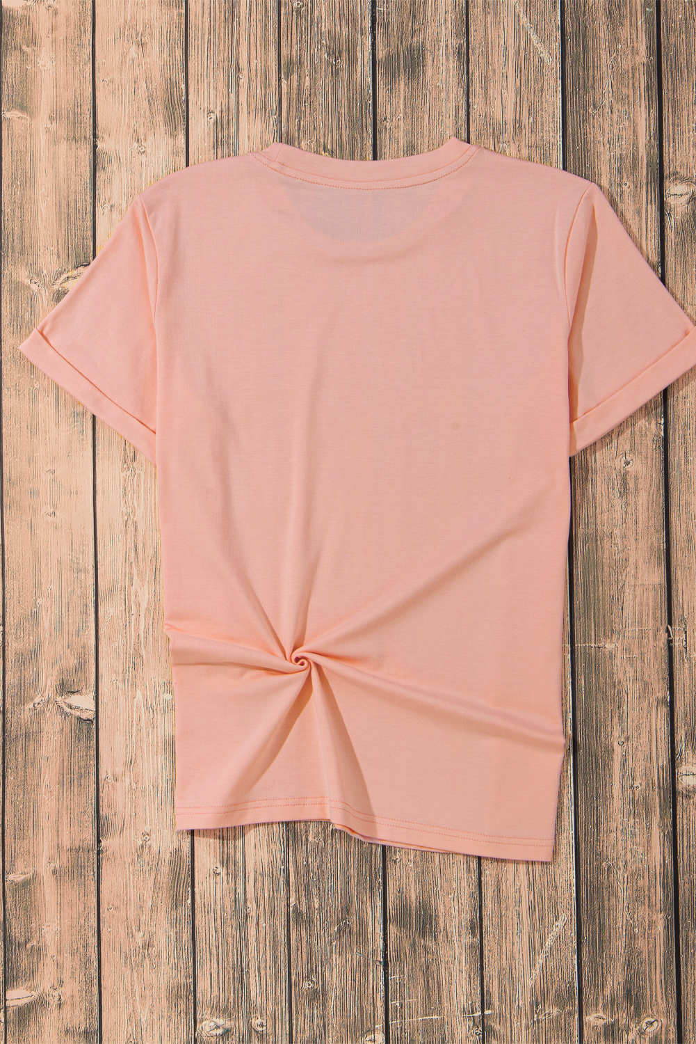 Khaki Casual Plain Crew Neck Tee