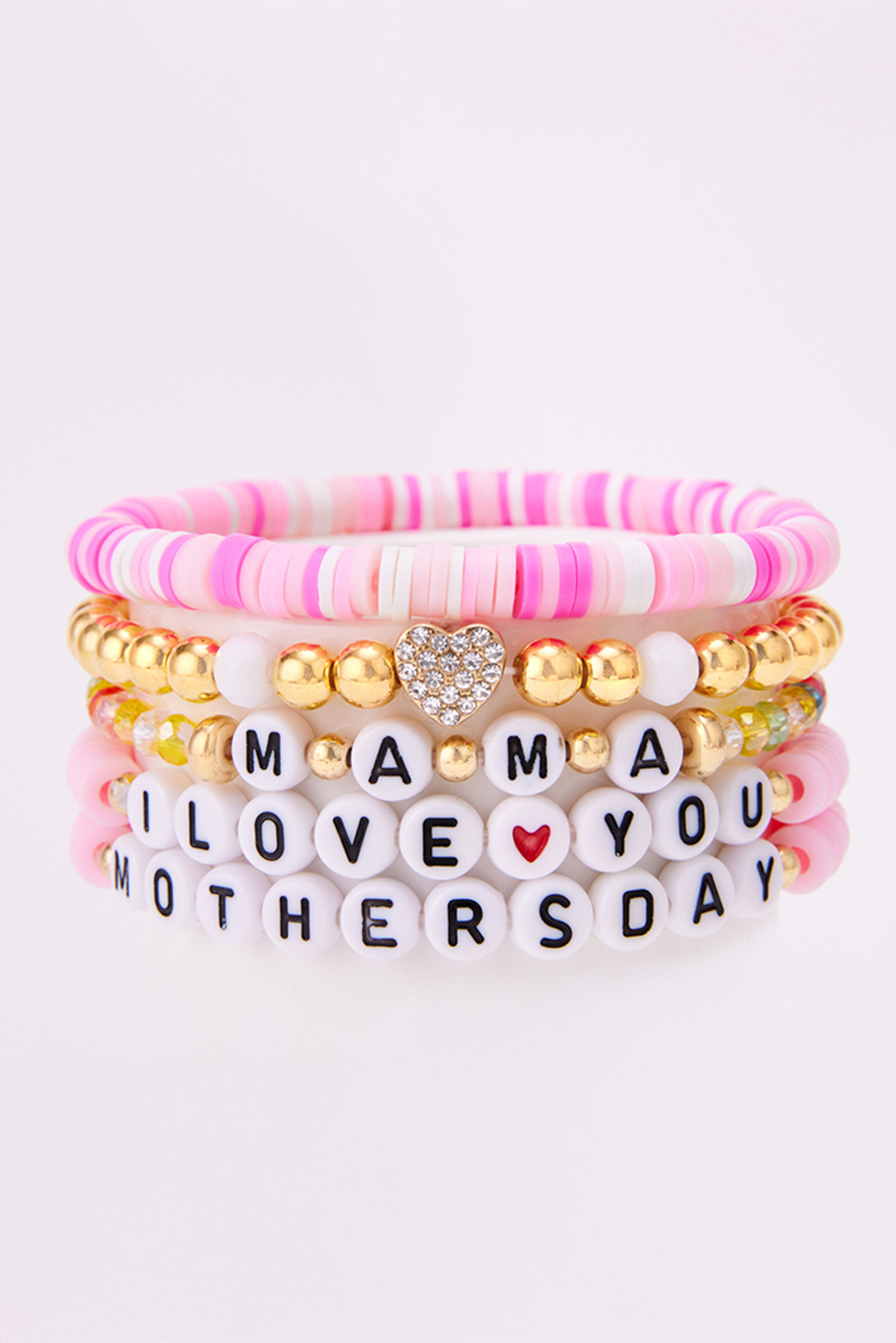 Bonbon Mothers Day Slogan Beaded Multi Layer Bracelet