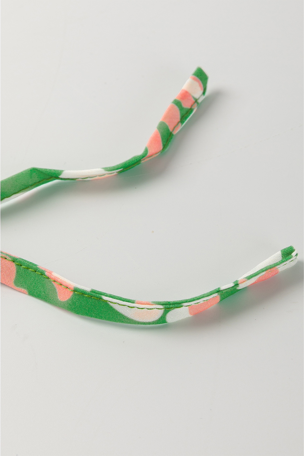 Green Abstract Leopard Tied Front Flutter Sleeve Blouse