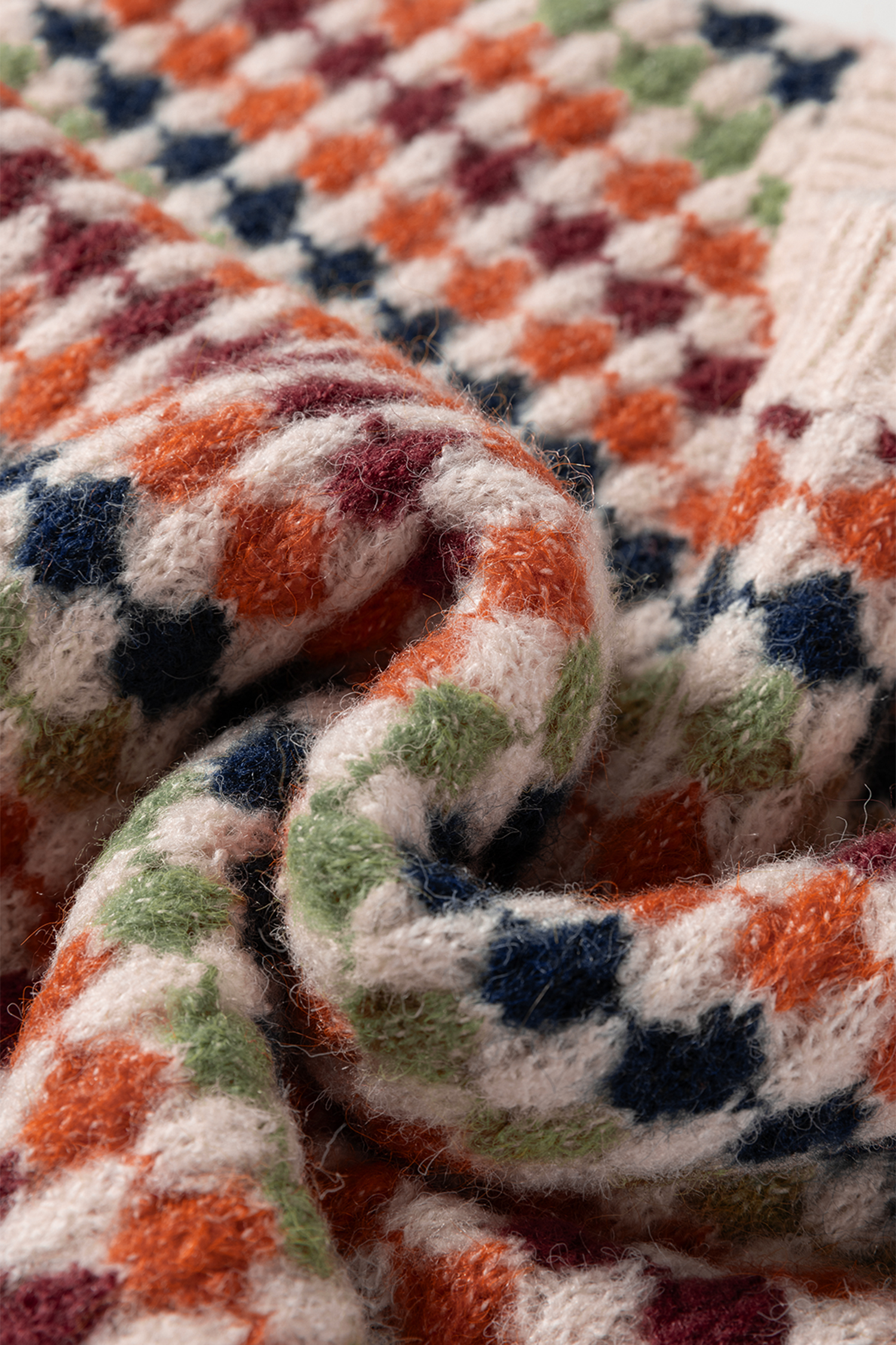 Gray Dotty Pattern Knit Button Front V Neck Sweater Cardigan