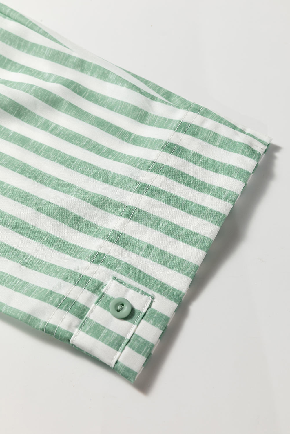 Green Stripe Half Zip Long Sleeve Swing Top