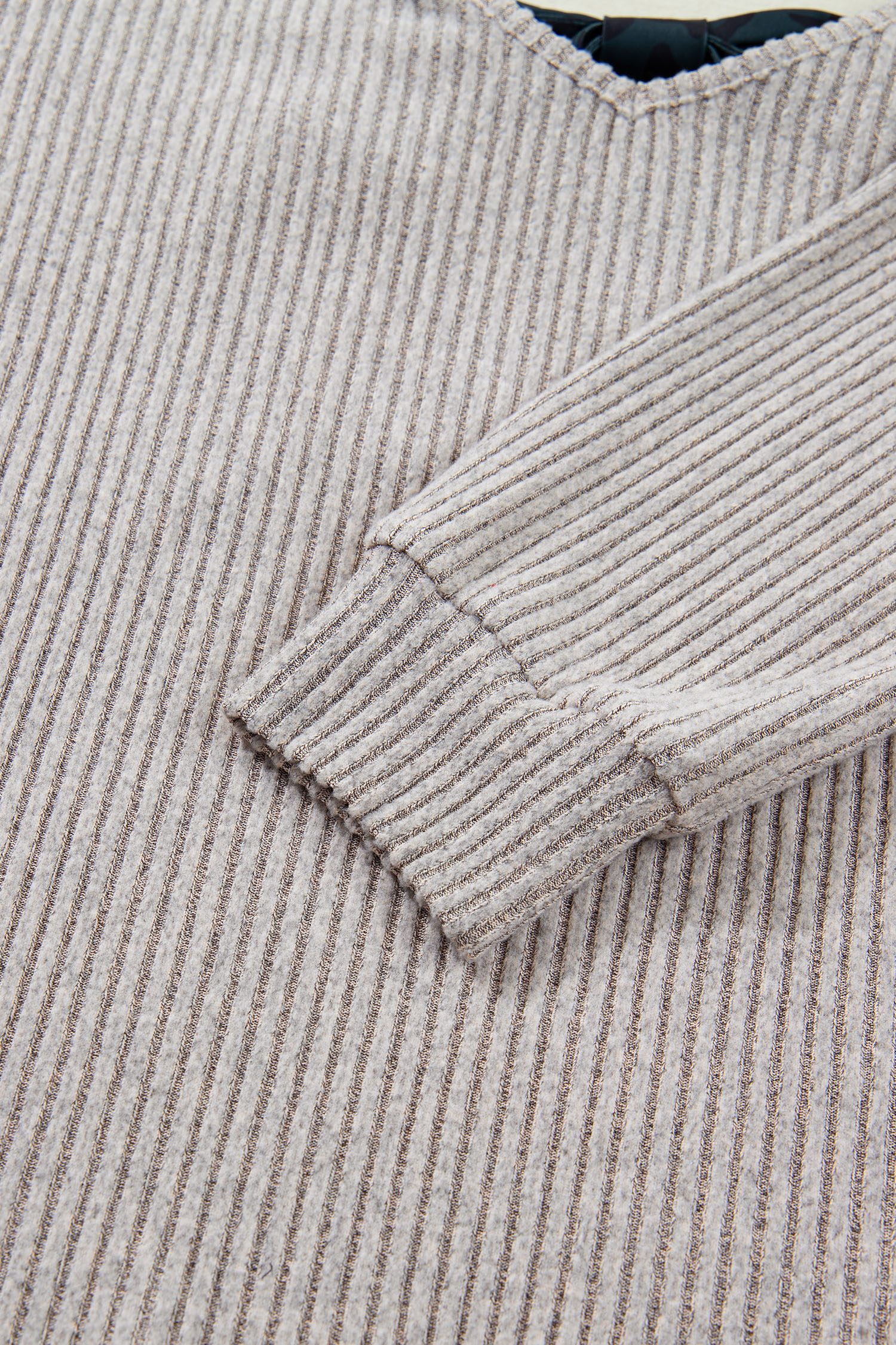 Racing Red Ribbed V Neck Contrast Ribbon Bow Back Drop Shoulder Long Sleeve Top