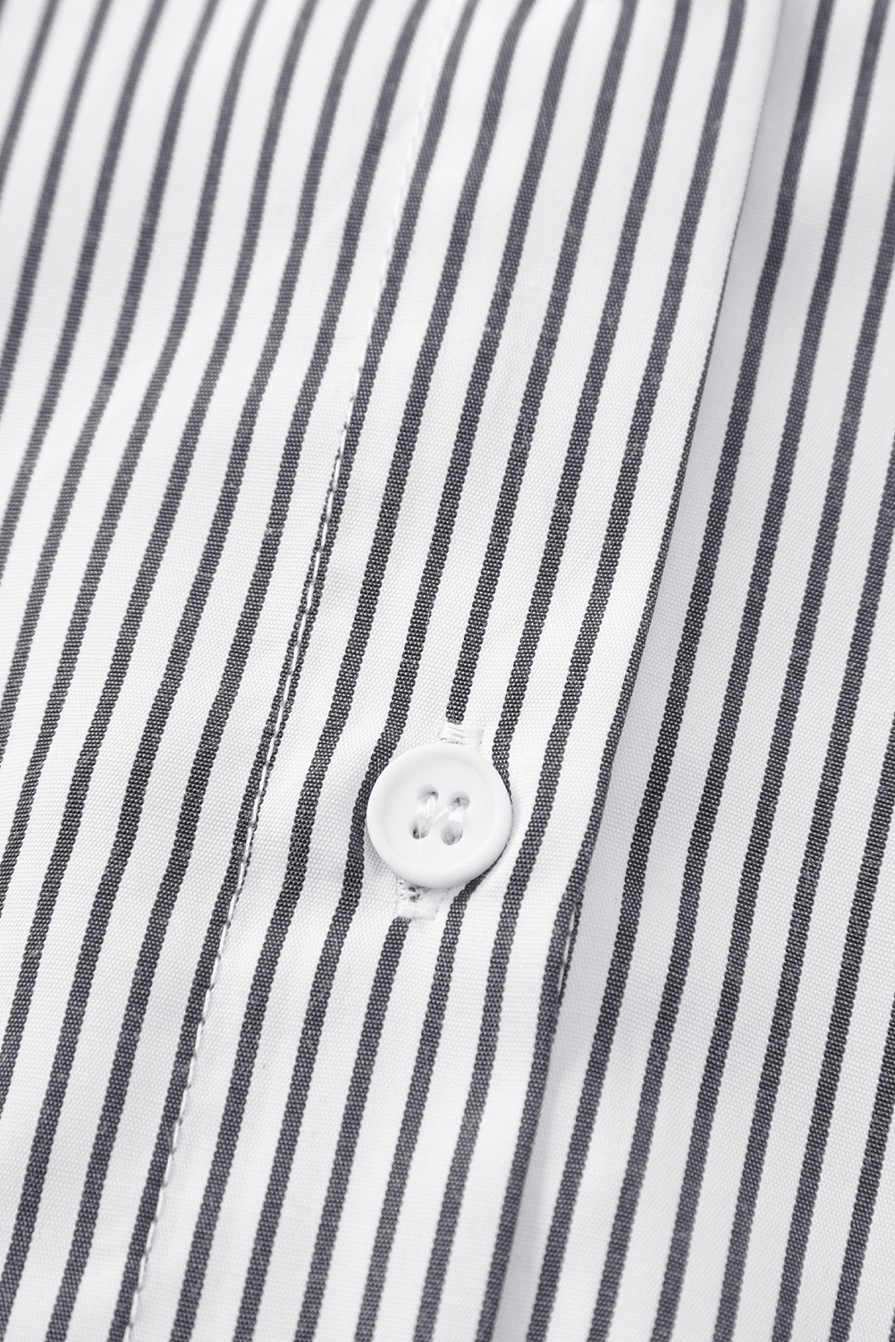 Red Stripe Smocked Cuffed Striped Boyfriend Shirt with Pocket