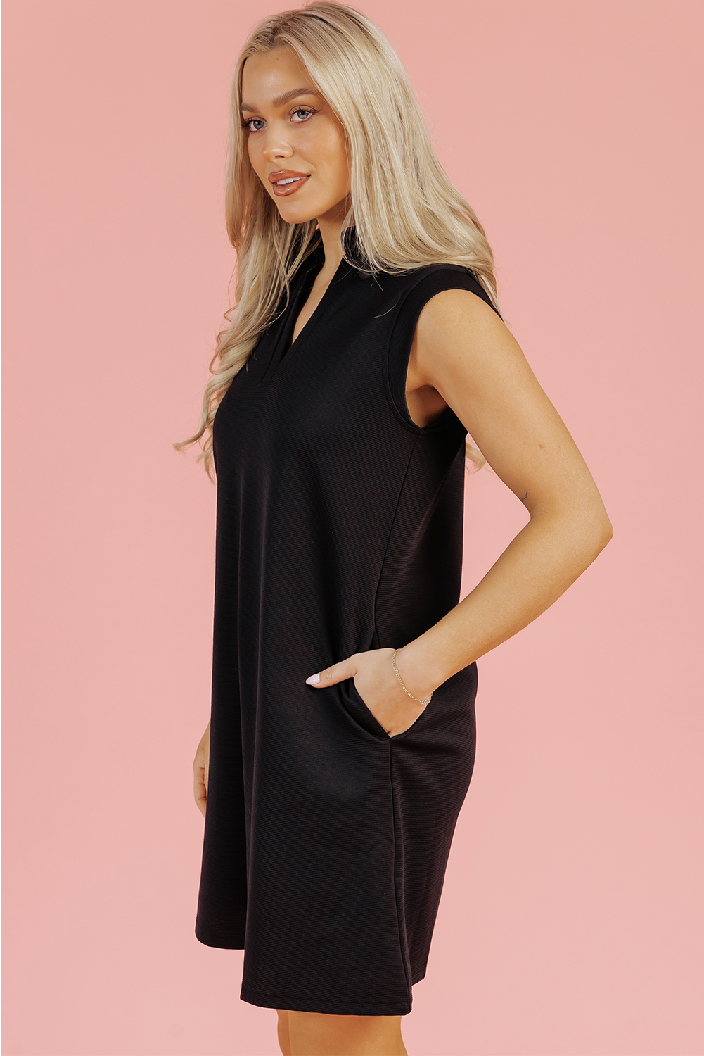 Pale Khaki Contrast V Neck Ruffled Textured Knit Top