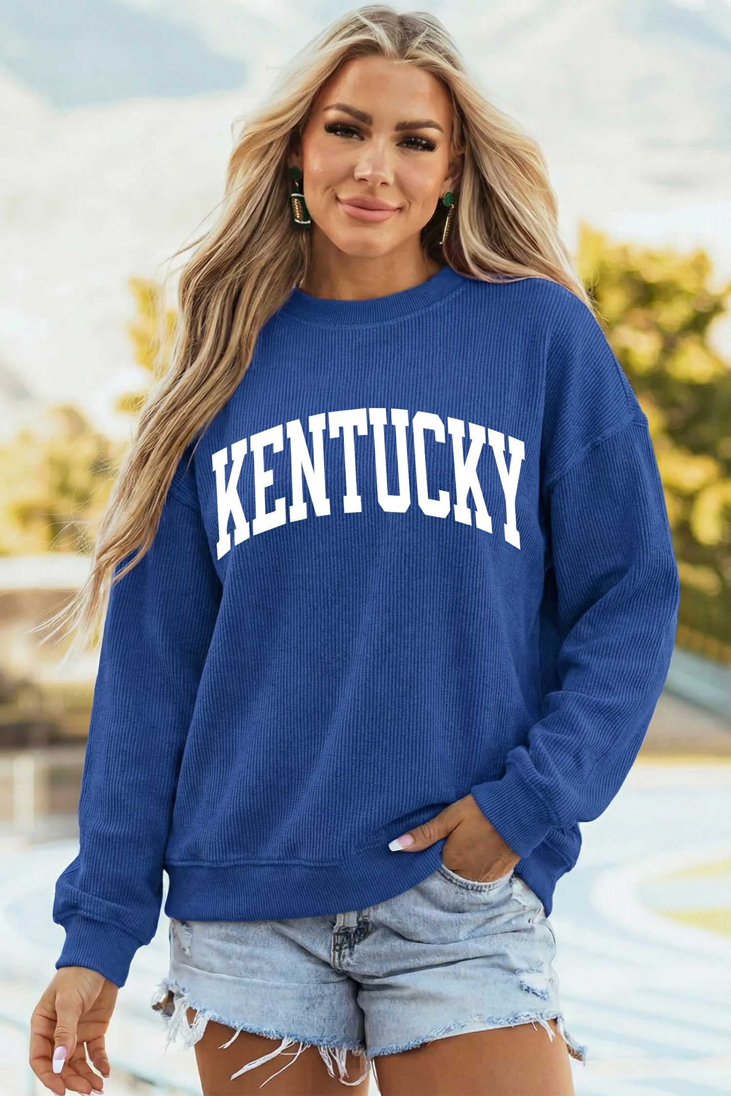Green Camouflage KENTUCKY Crew Neck Summer Top
