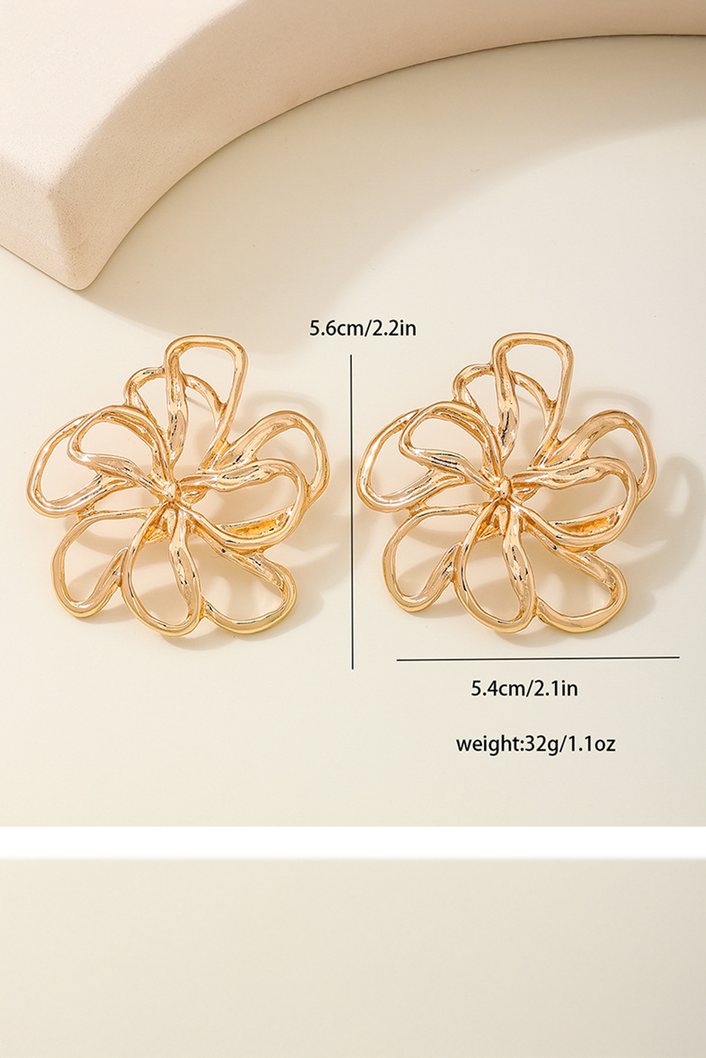 Gold Flower Shape Plated Alloy Fashion Earrings