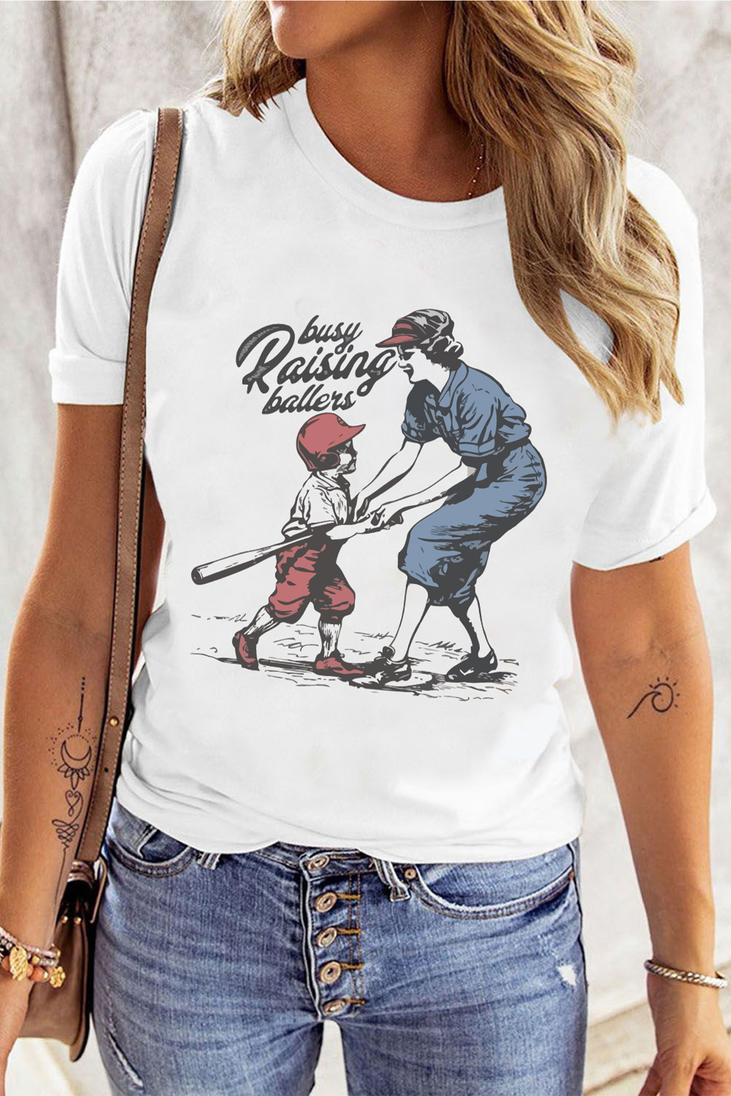 White SHOT CALLER WANNA BE A BALLER Casual Graphic Tee