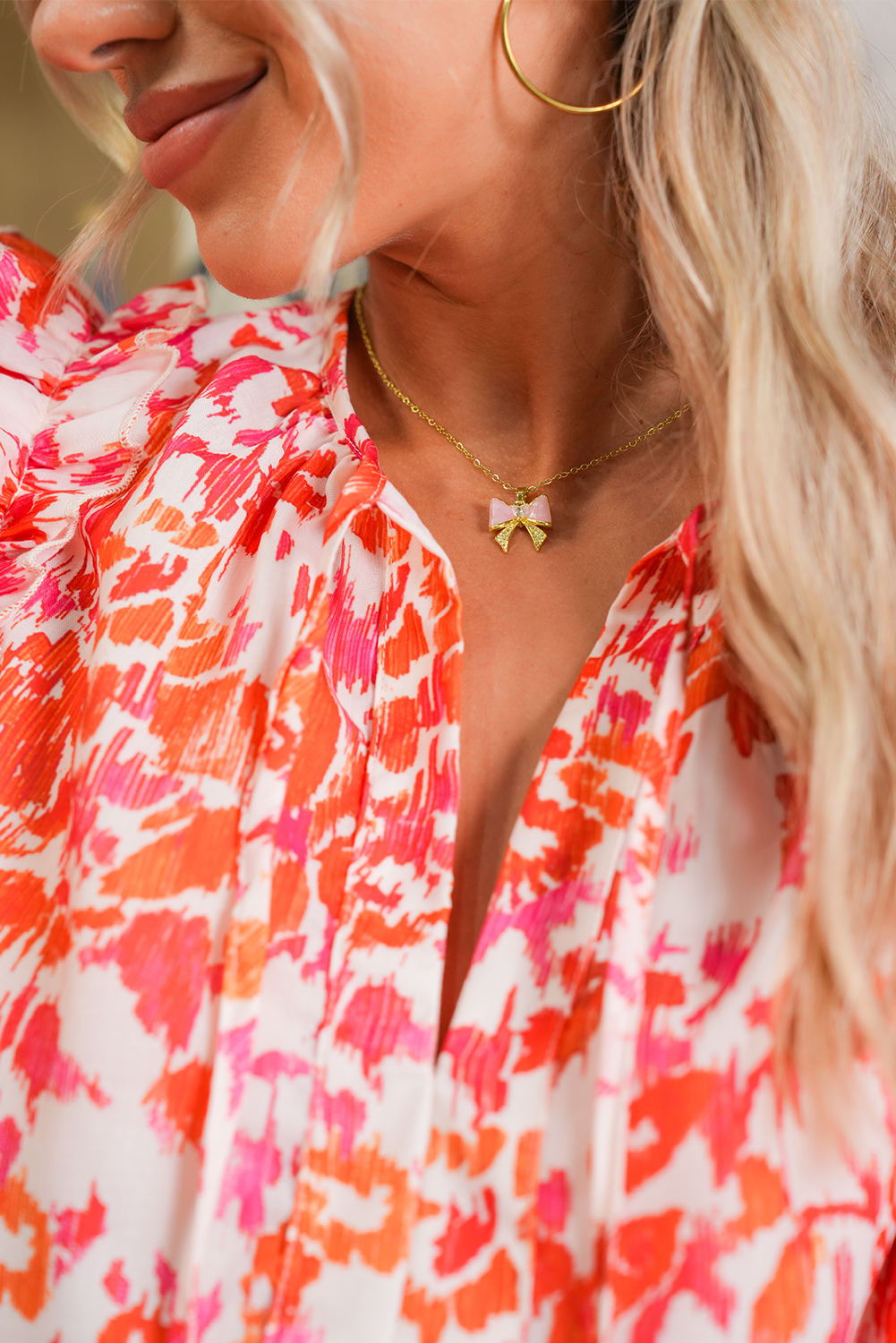 Gold Bow Knot Rhinestone Plated Choker Necklace