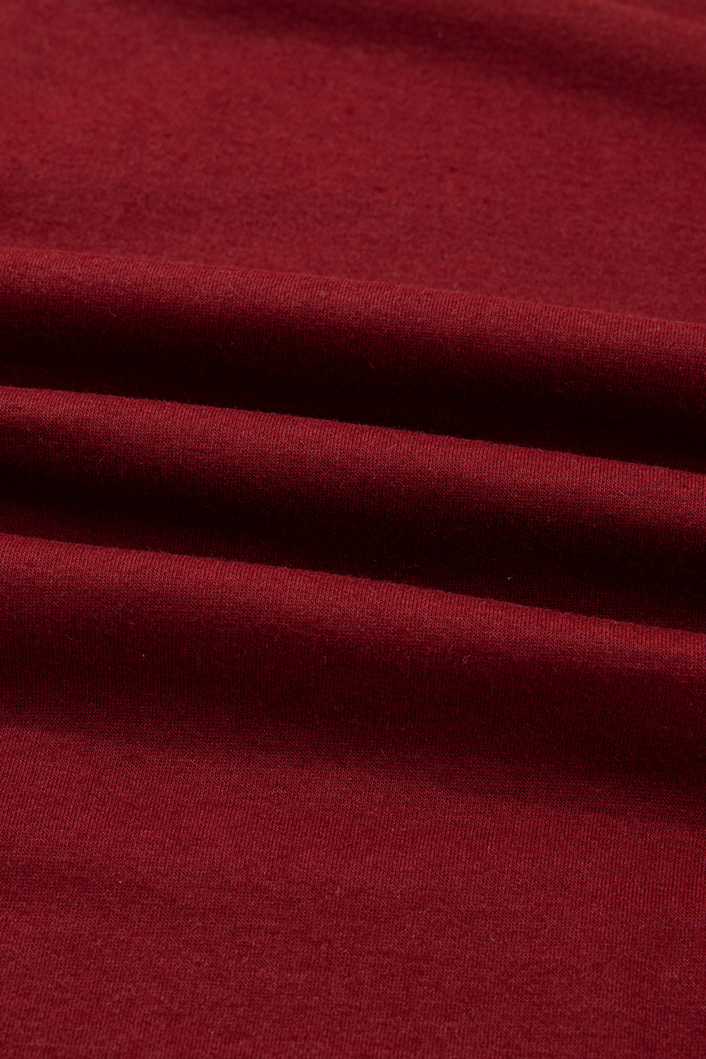 Red Dahlia Cheerful Daisy Flower Patched Round Neck Long Sleeve Top