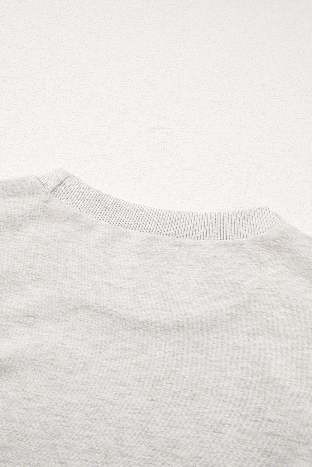 Light Grey Rhinestone Pearl Puff Half Sleeve Top