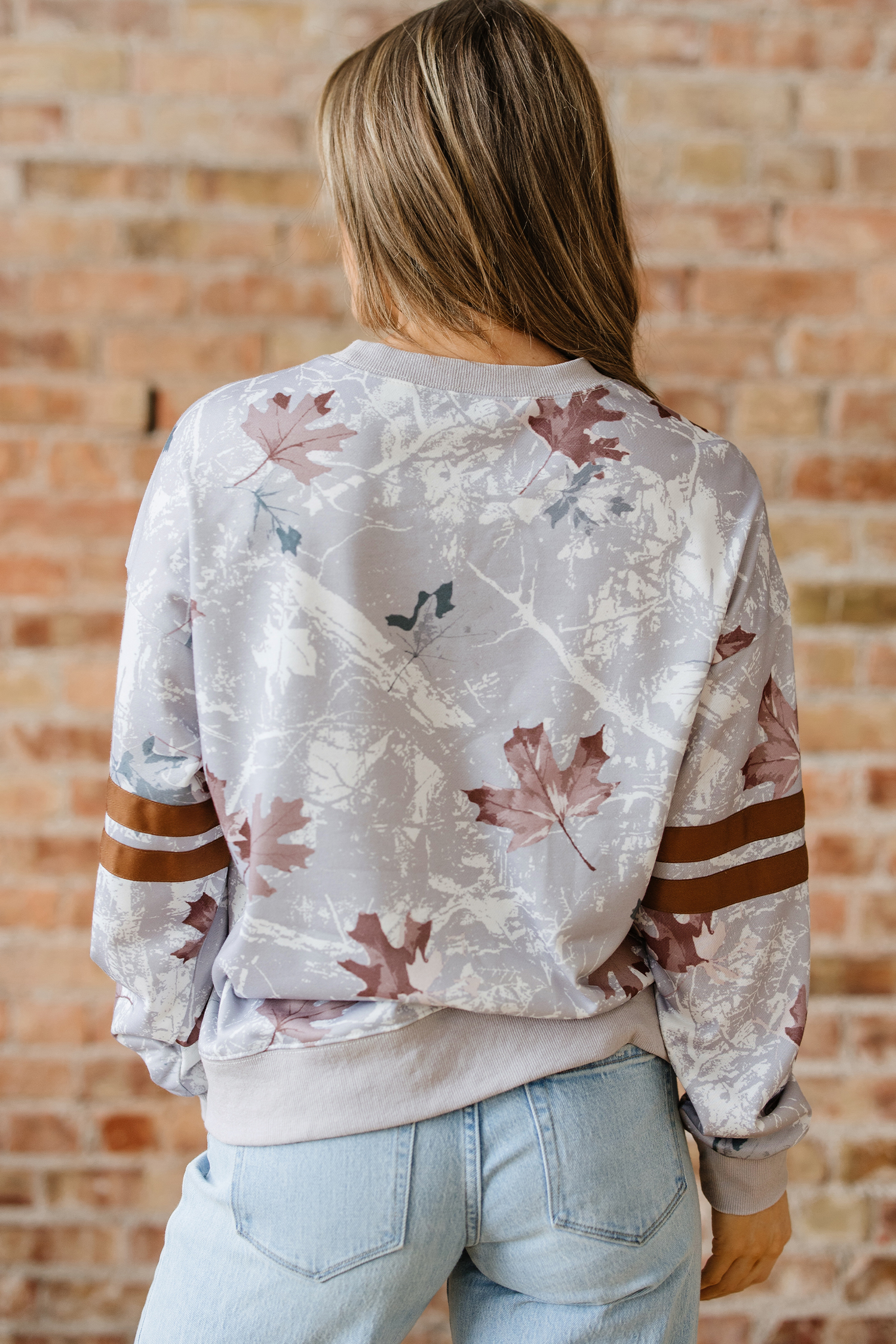 Beige Camo Print Baggy Drawstring Jogger Sweatpants