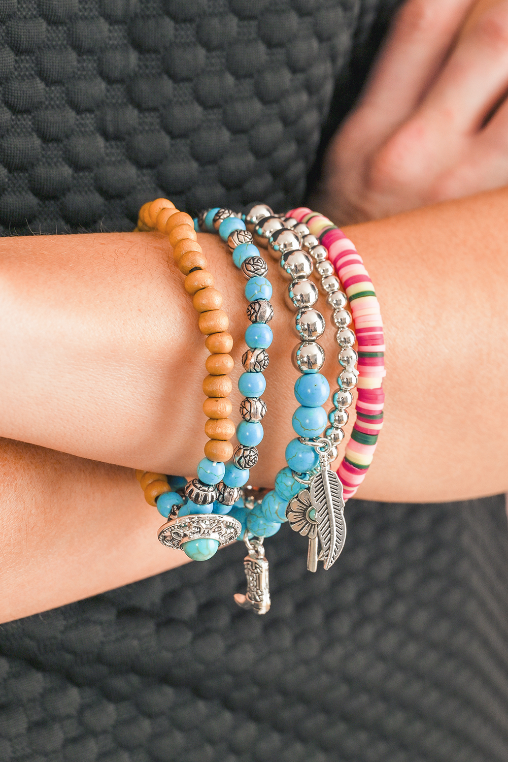 Turquoise Beading Western Multi Layer Bracelet