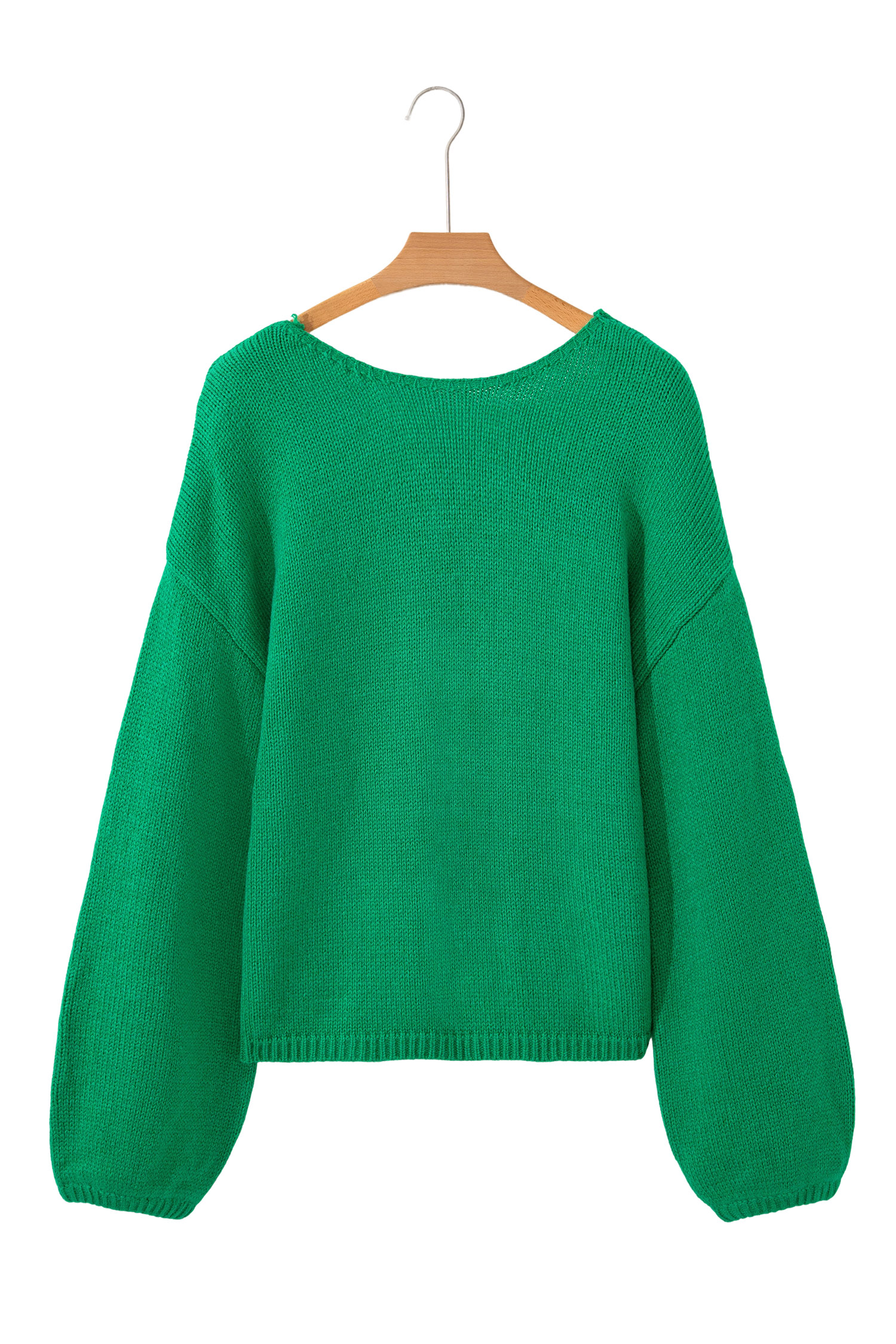 Bonbon Festive Bow Backless Bubble Sleeve Sweater