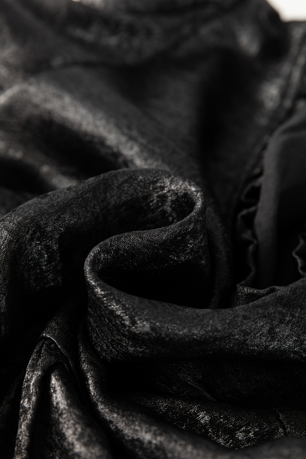 Dearlovers Gold Metallic Frilled V Neck Puff Sleeve Babydoll Blouse