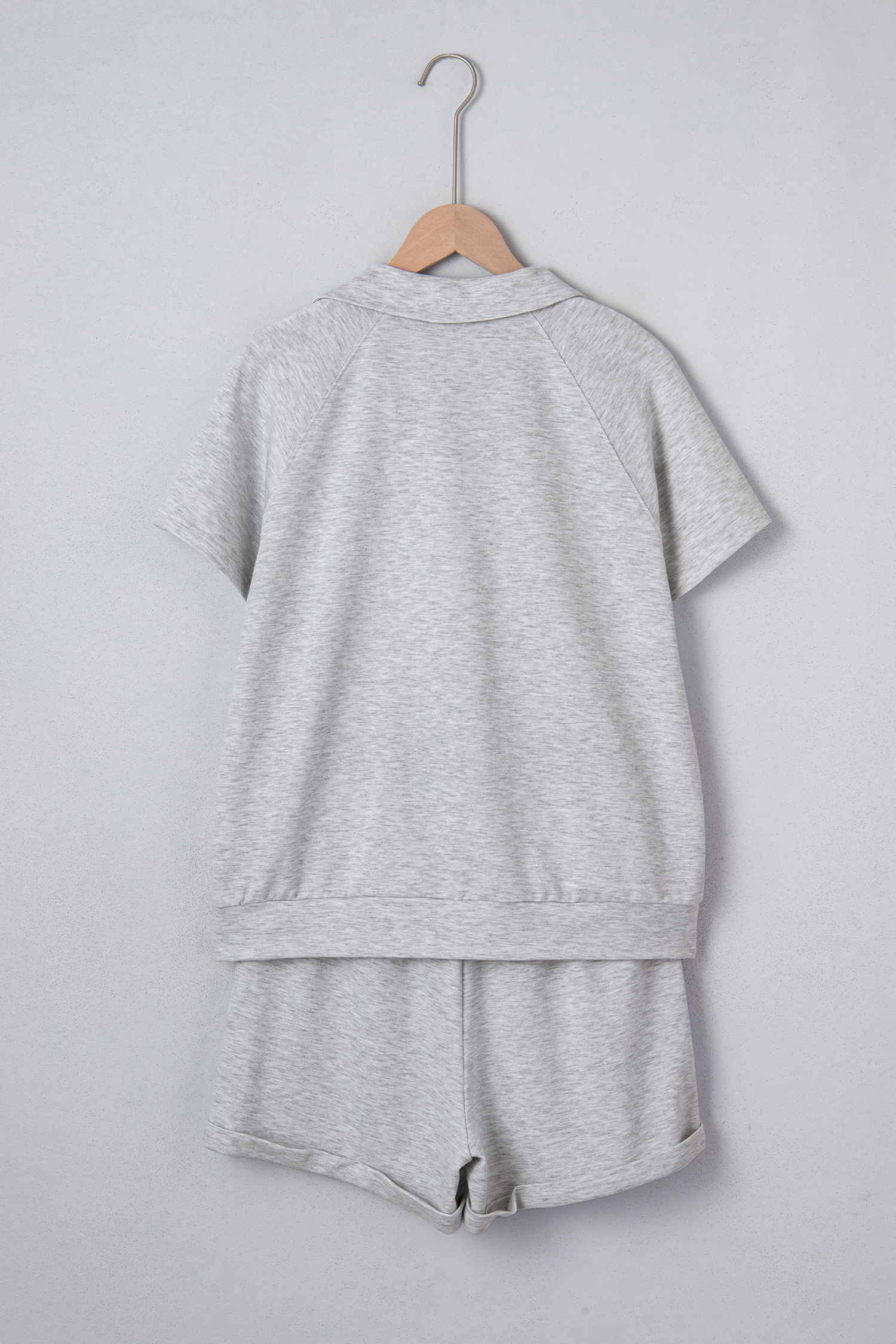 Light Grey Polo Tee Casual Pant Set