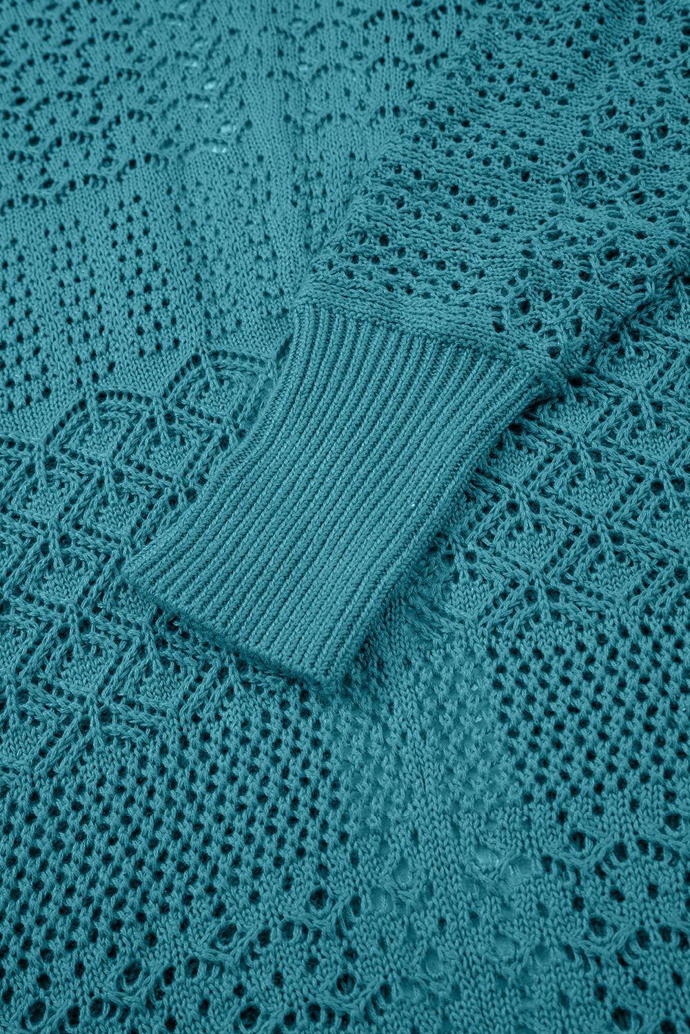 Redwood Burl Mixed Pattern Knitted Open Front Plus Cardigan