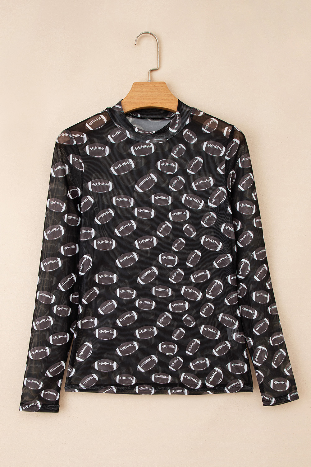 Black Christmas Fashion Print Slim Fit Long Sleeve Top