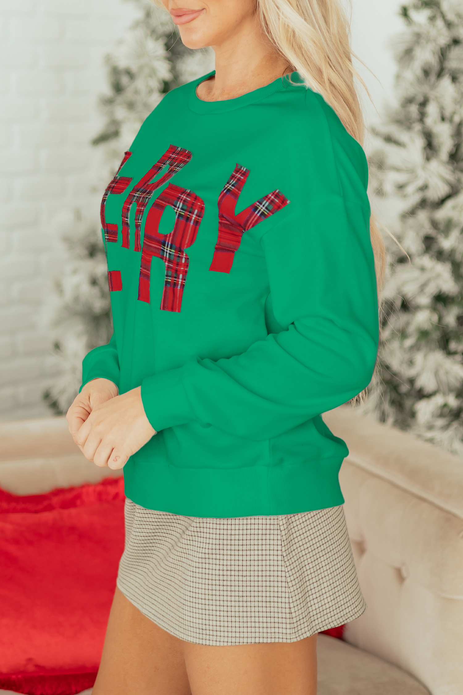 White Plaid MERRY Christmas Vacation Sweatshirt