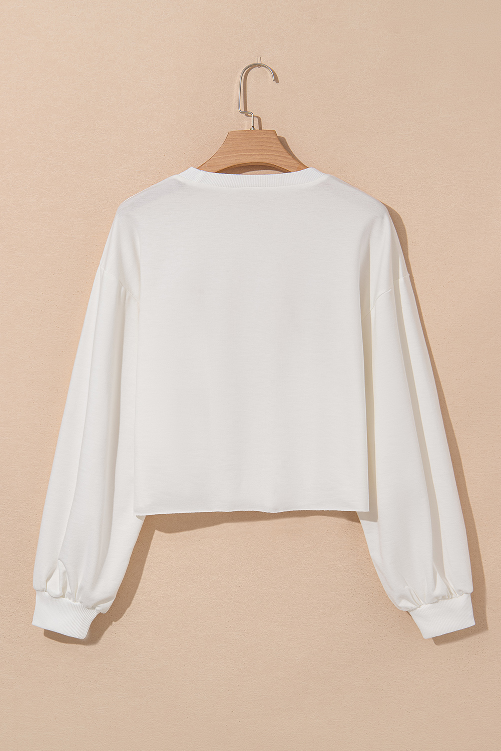 White XOXO Chenille Letter Graphic Valentine Pullover Sweatshirt