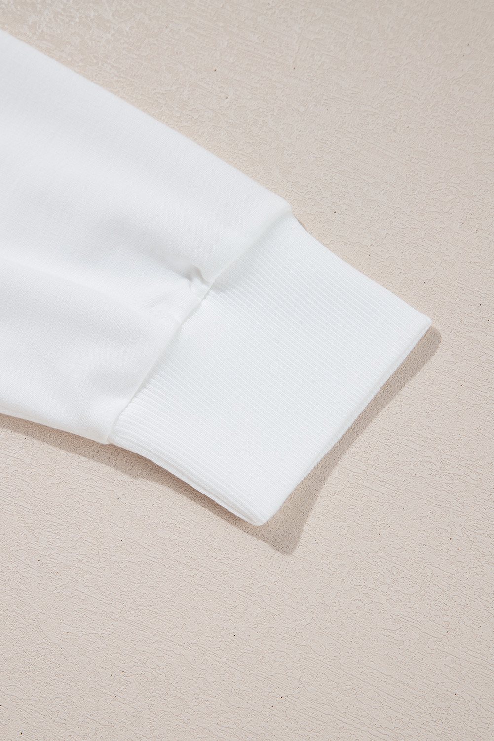 Beige Bow Valentine Drop Shoulder Loose Sweatshirt