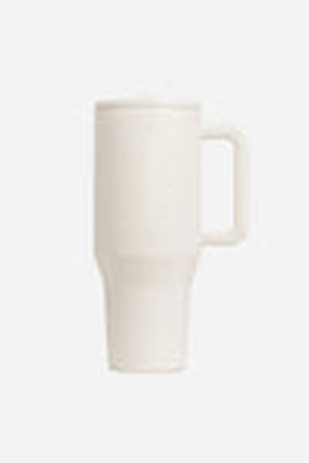 White Frosted Stainless Handle Large Vacuum Cup with Straw 40oz