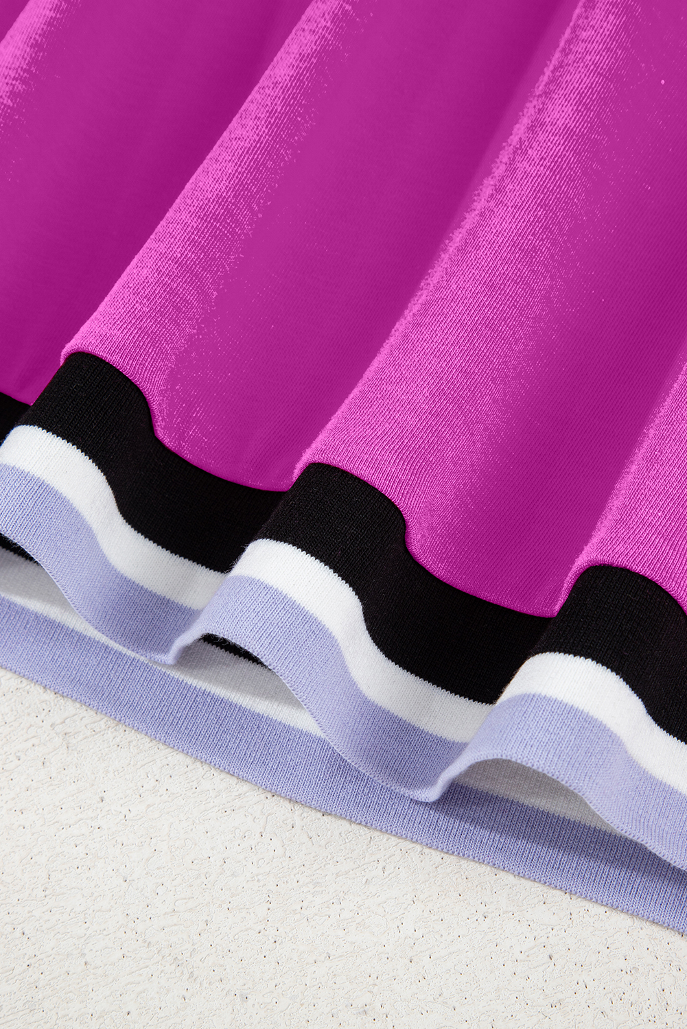 Mint Green Varsity Contrast Striped V Neck Long Sleeve T Shirt Dress with Pockets