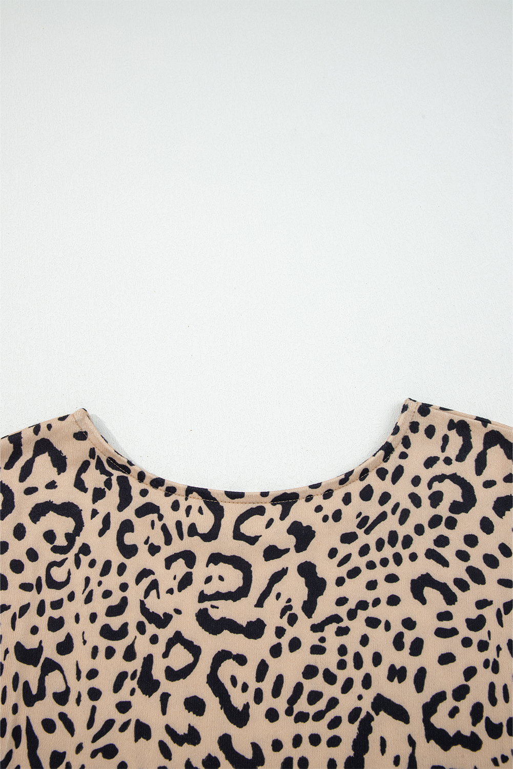 Khaki Leopard Print Long Batwing Sleeve Loose Top