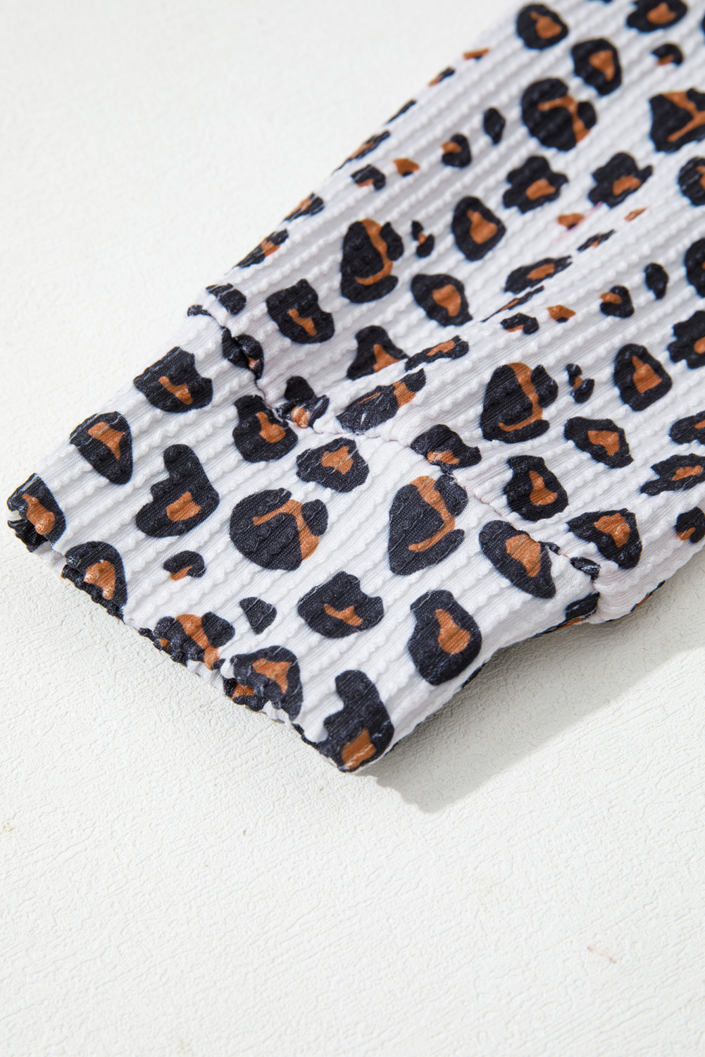 Dark Khaki Leopard Patched Twisted Ribbed Western Casual Shacket