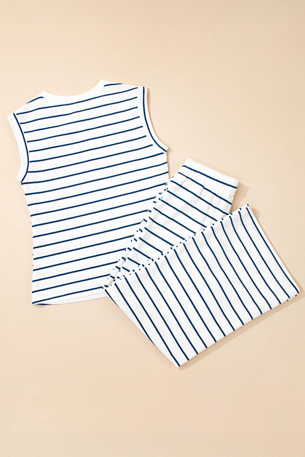 Sail Blue Casual Wide Leg 2pcs Pants Set