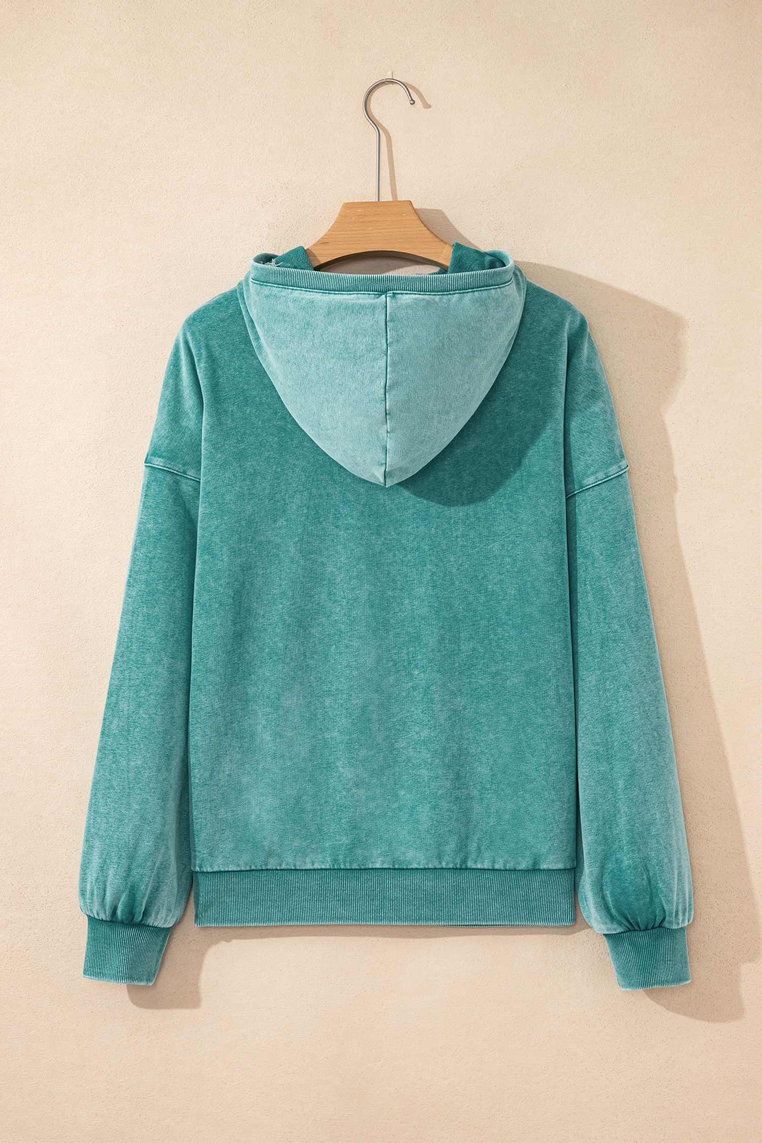 Canton Half Zip Kangaroo Pocket Mineral Wash Baggy Hoodie