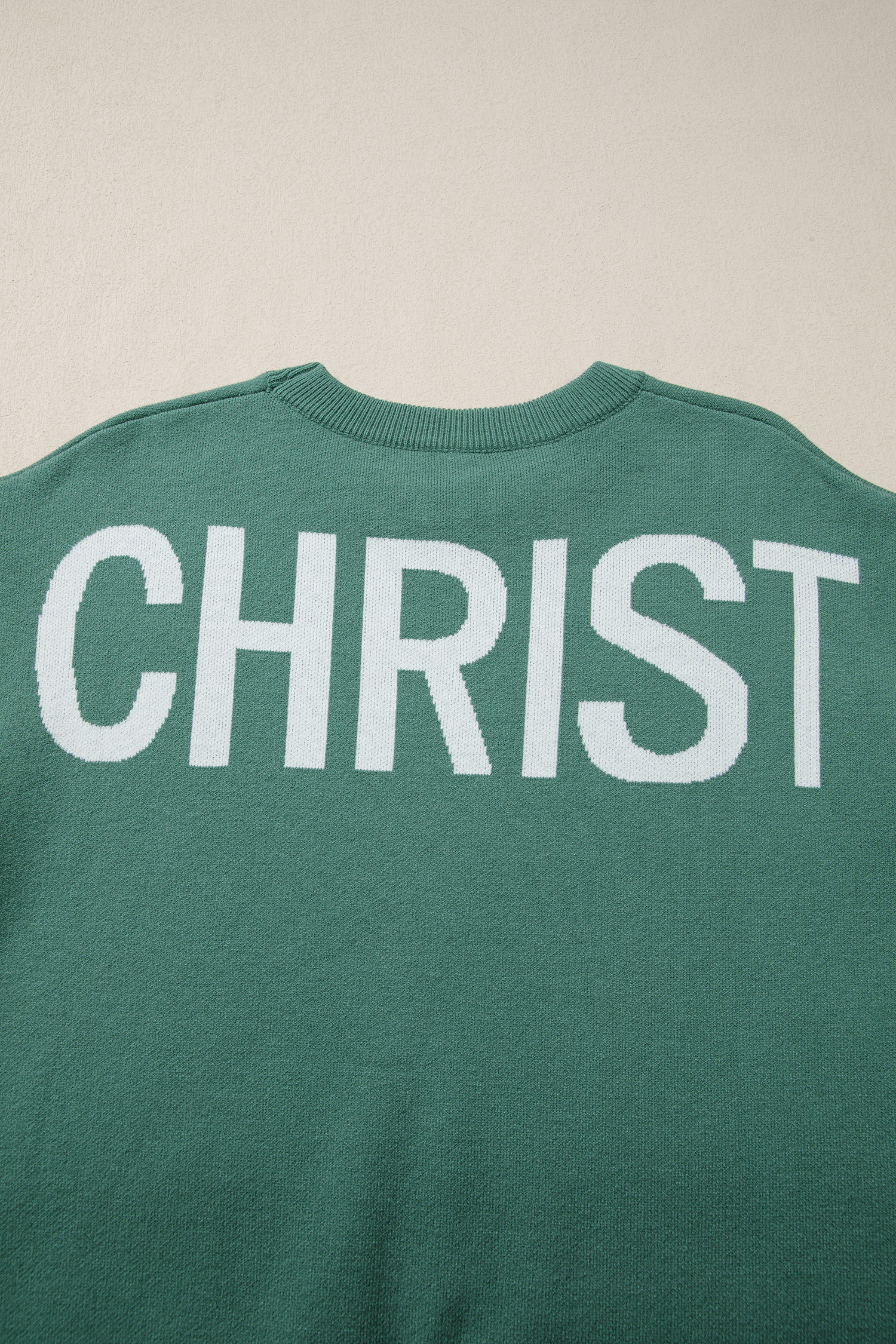 White Chenille Graphic Drop Shoulder Holiday Sweater