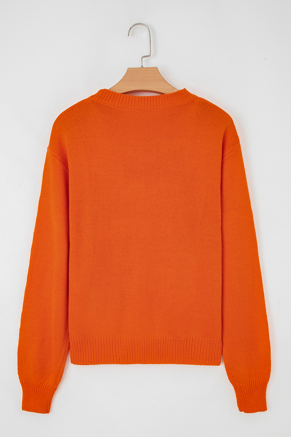 Flamingo Halloween Spooky Face Hollowed Pattern Casual Sweater