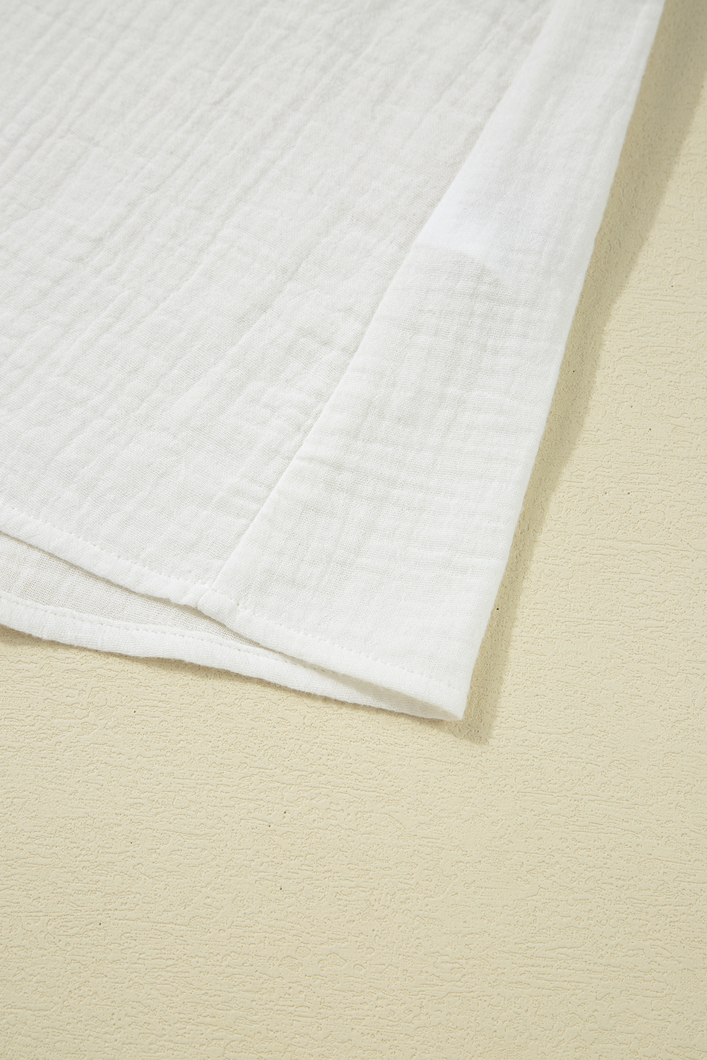 White Crinkled Layered Ruffled Flutter Sleeve Blouse