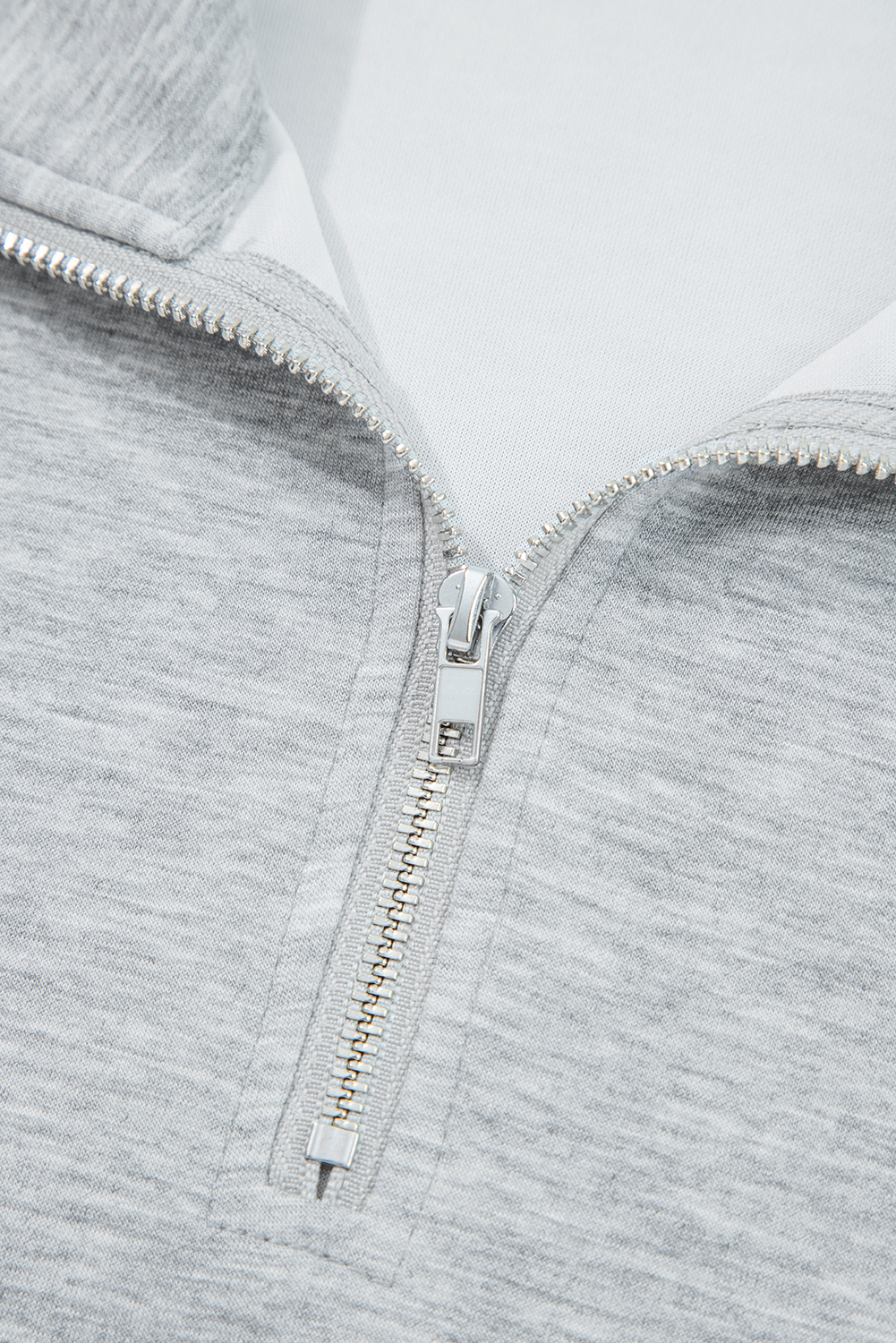 Black Zip Collar Long Sleeve Top Drawstring Pants Set