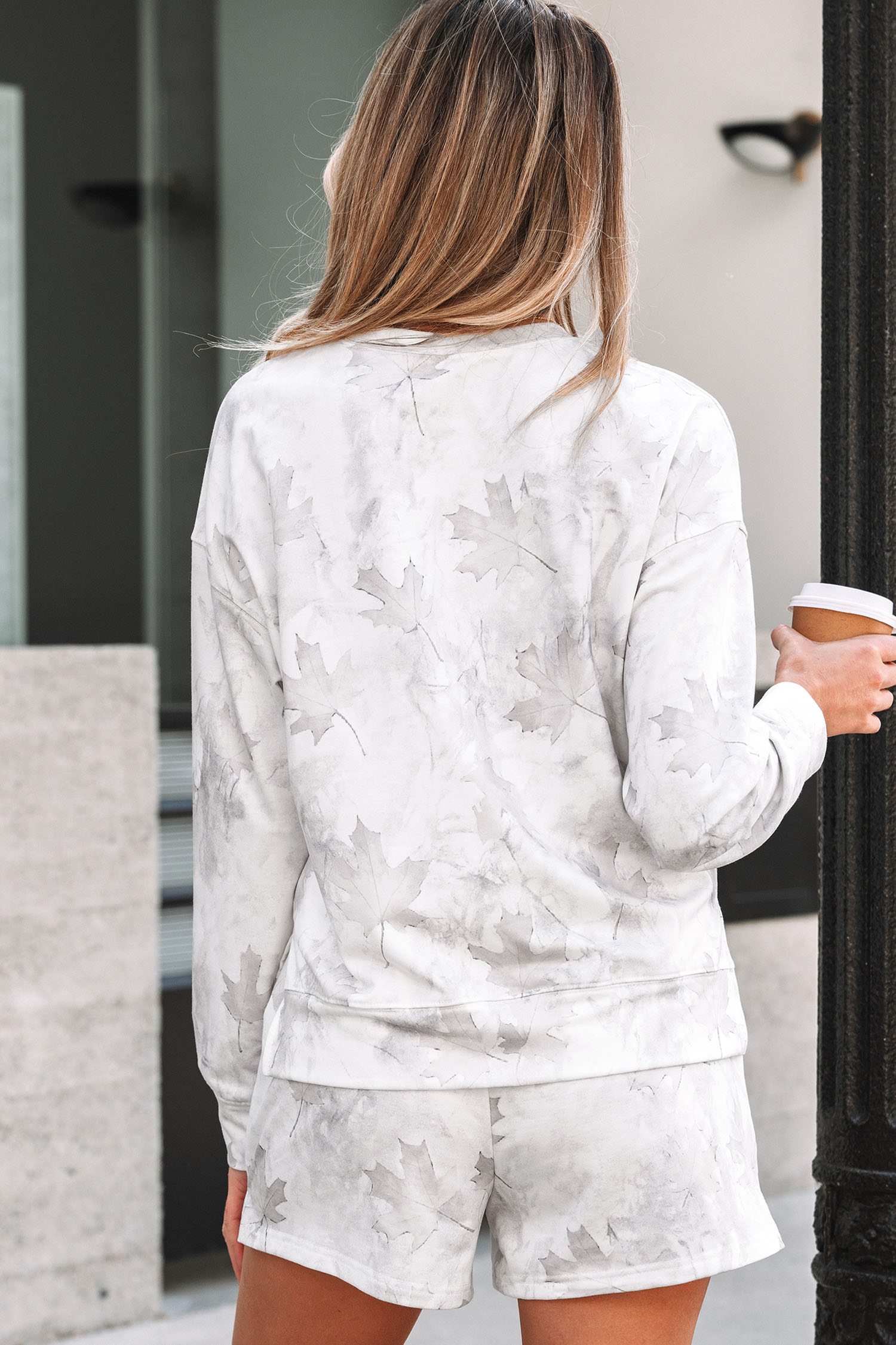 Beige Camo Print Baggy Drawstring Jogger Sweatpants